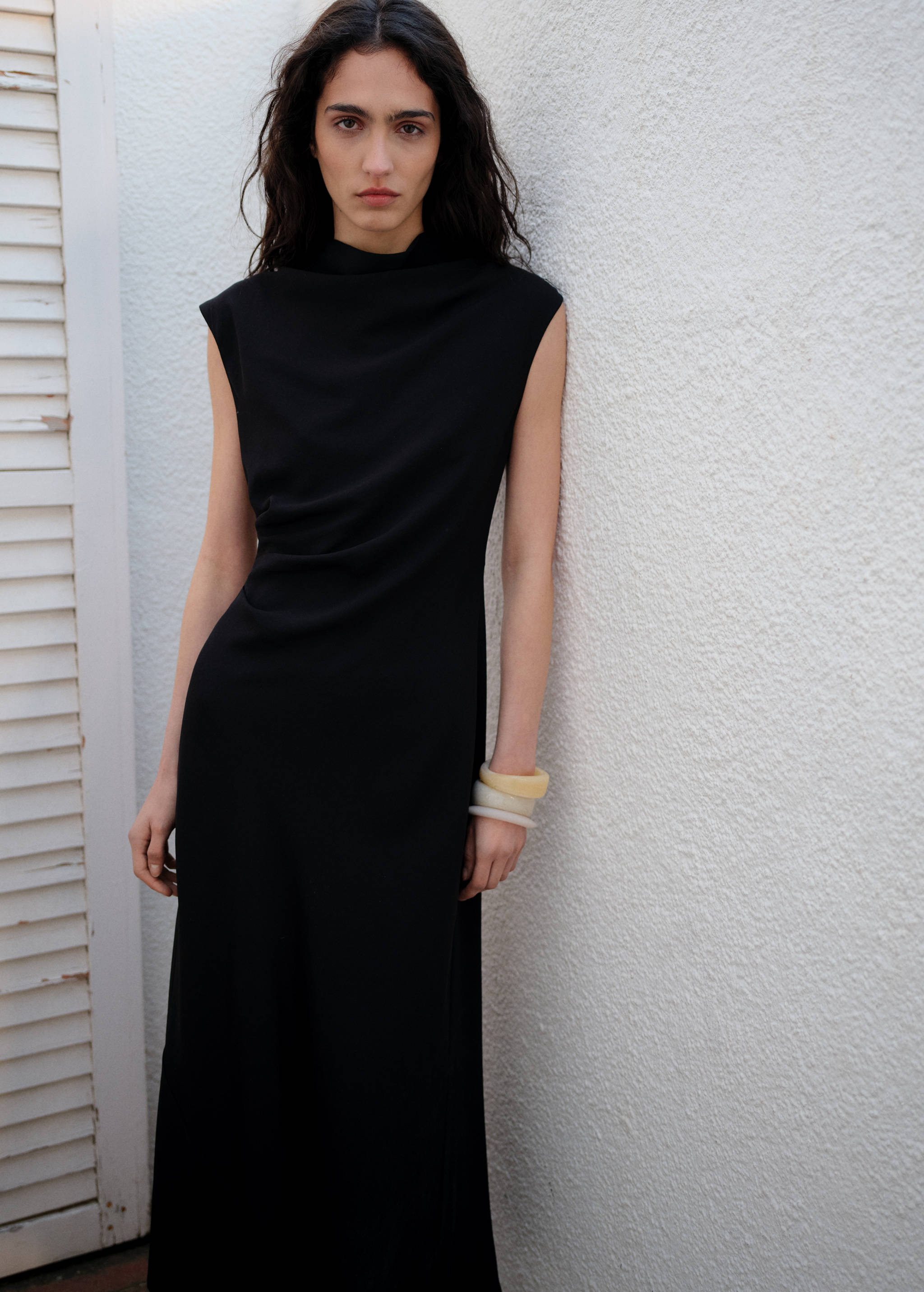 A-line dress with draped waist - Details of the article 2