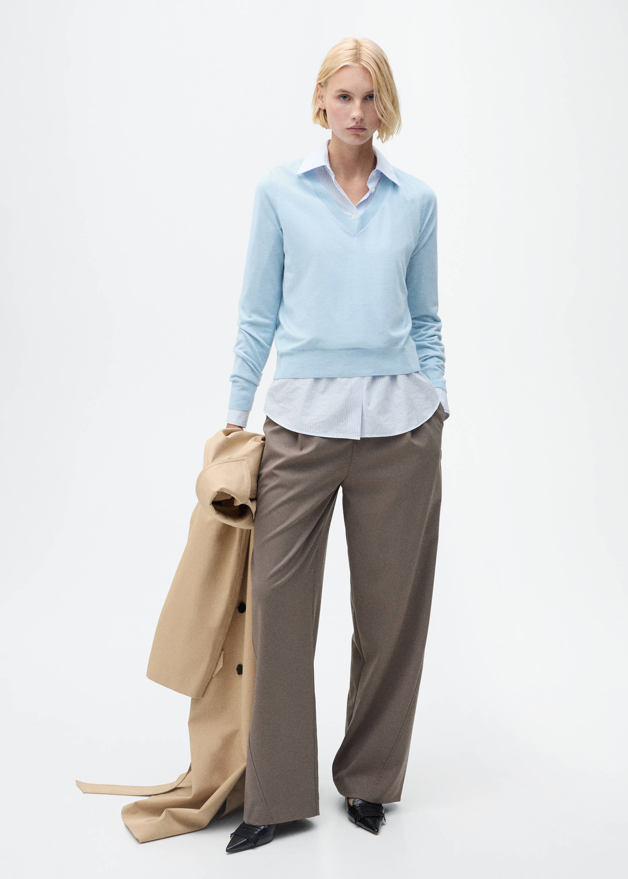 Strickpullover mit V-Ausschnitt - Allgemeine Ansicht