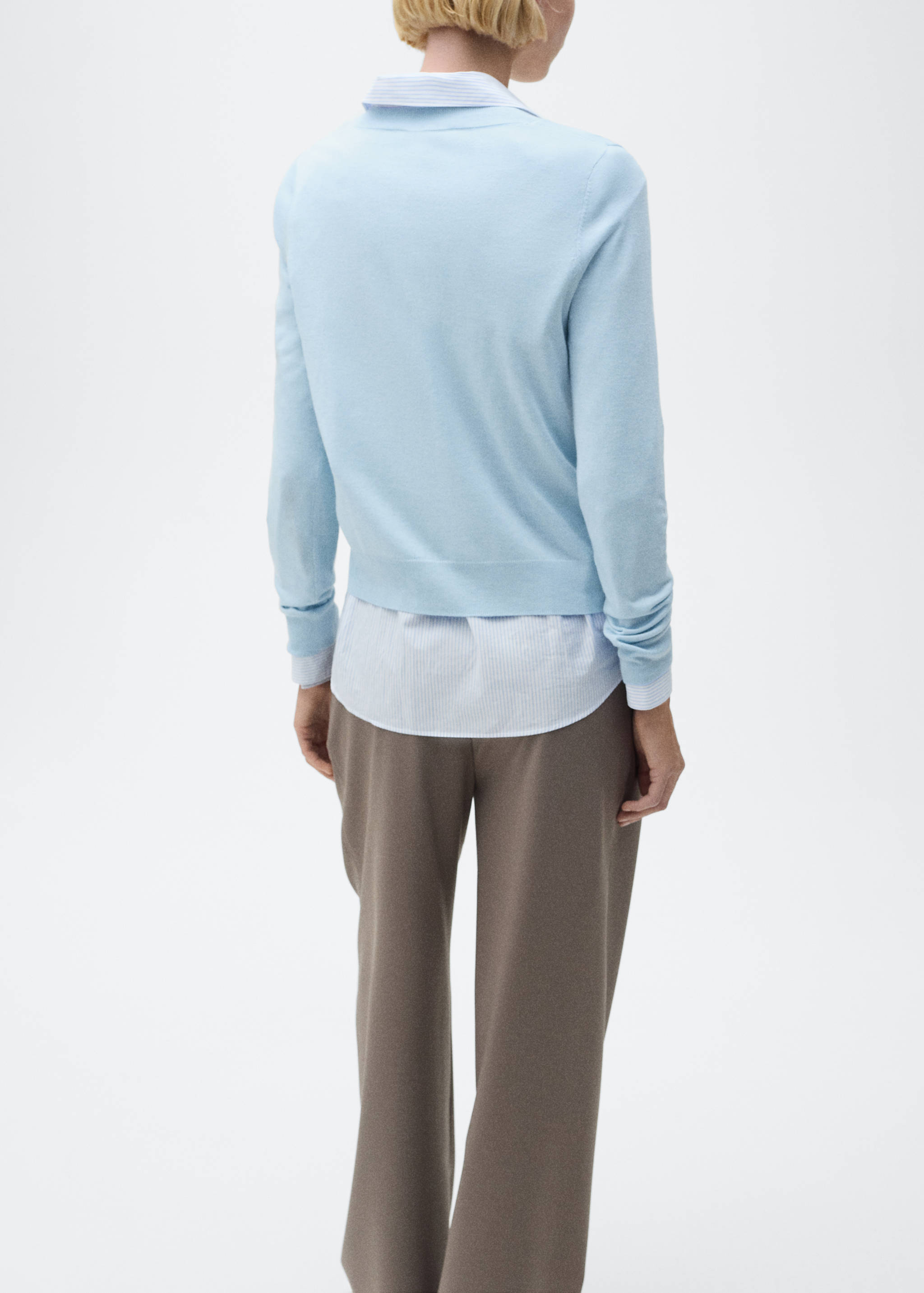 Strickpullover mit V-Ausschnitt - Rückseite des Artikels