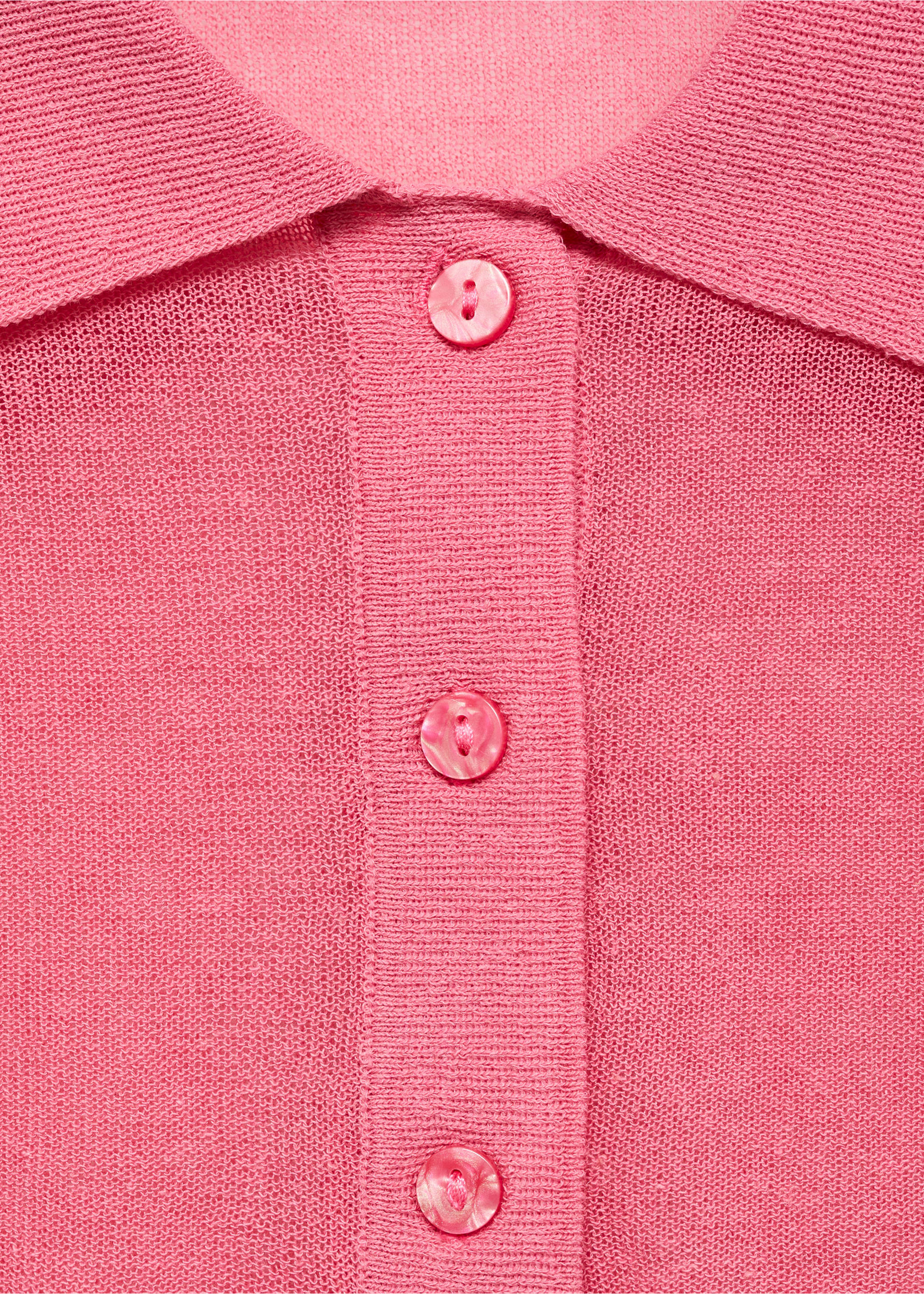 Jersey punto cuello polo - Detalle del artículo 8, Fucsia. Ref: 87004084-00.