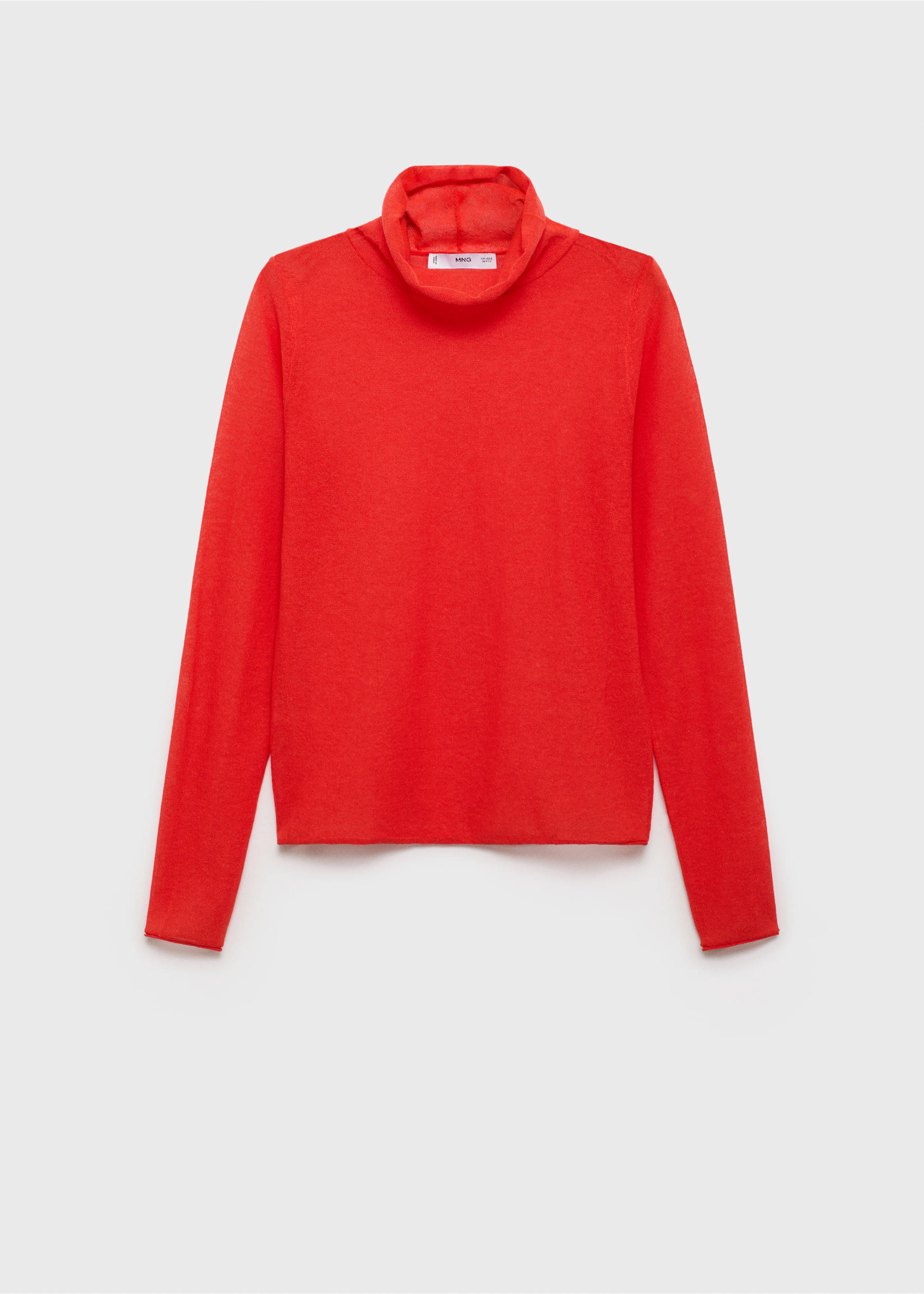 Semi-transparent turtleneck sweater - Article without model, Red. Ref: 87004085-00.