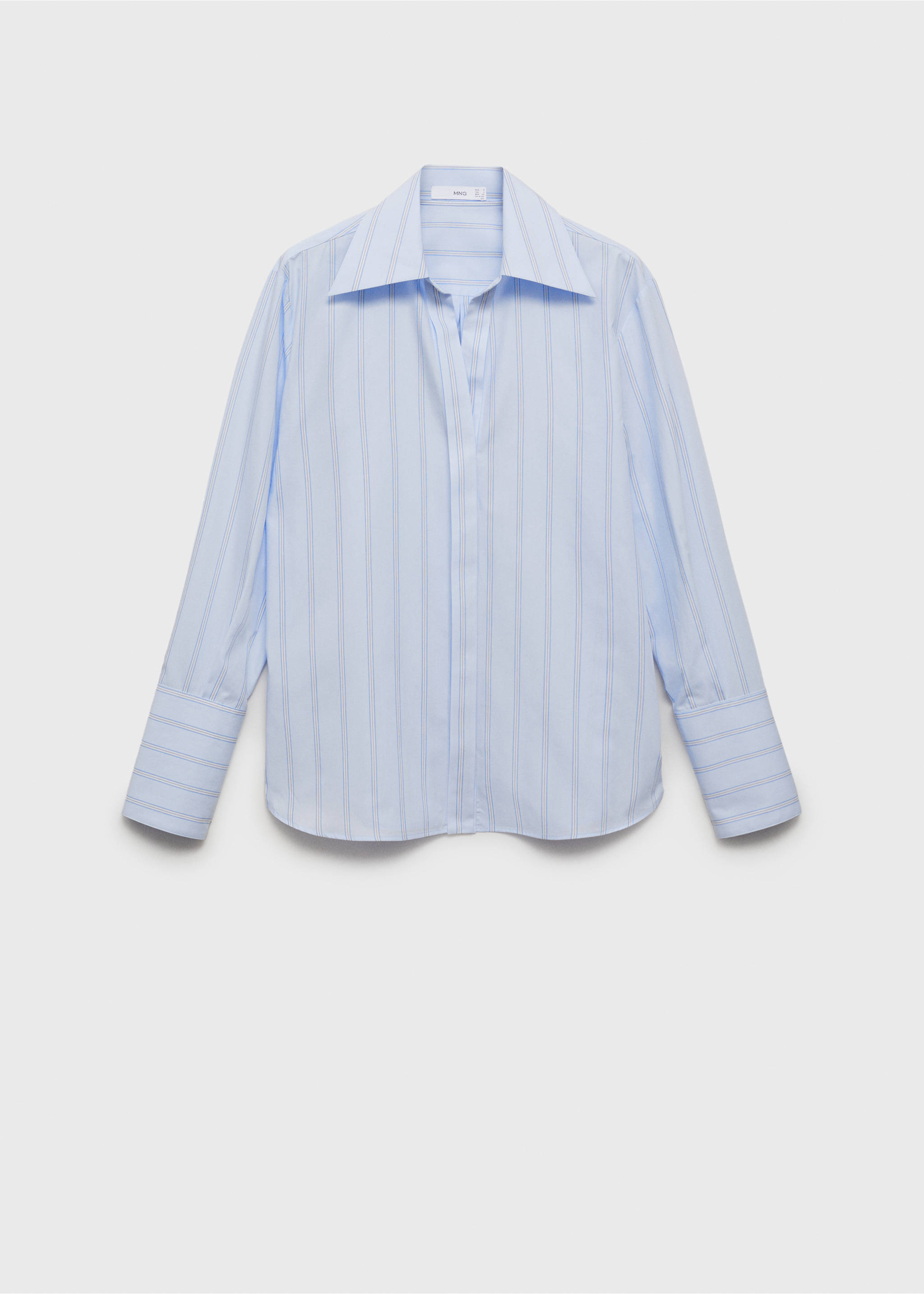 Chemise regular-fit coton rayures - Article sans modèle, Bleu ciel. Ref: 87004086-00.