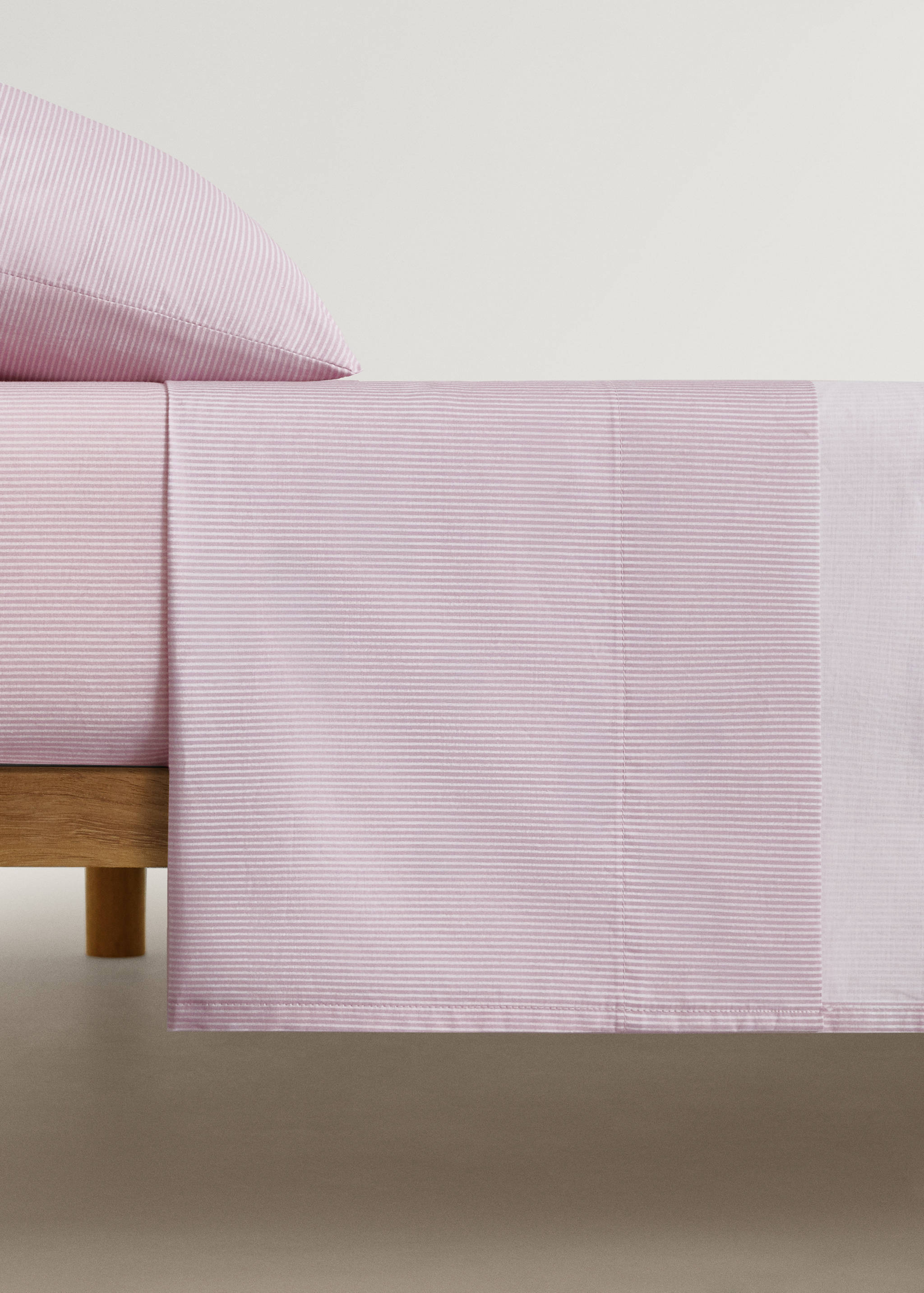 Drap plat berceau percale de coton rayures - Article sans modèle