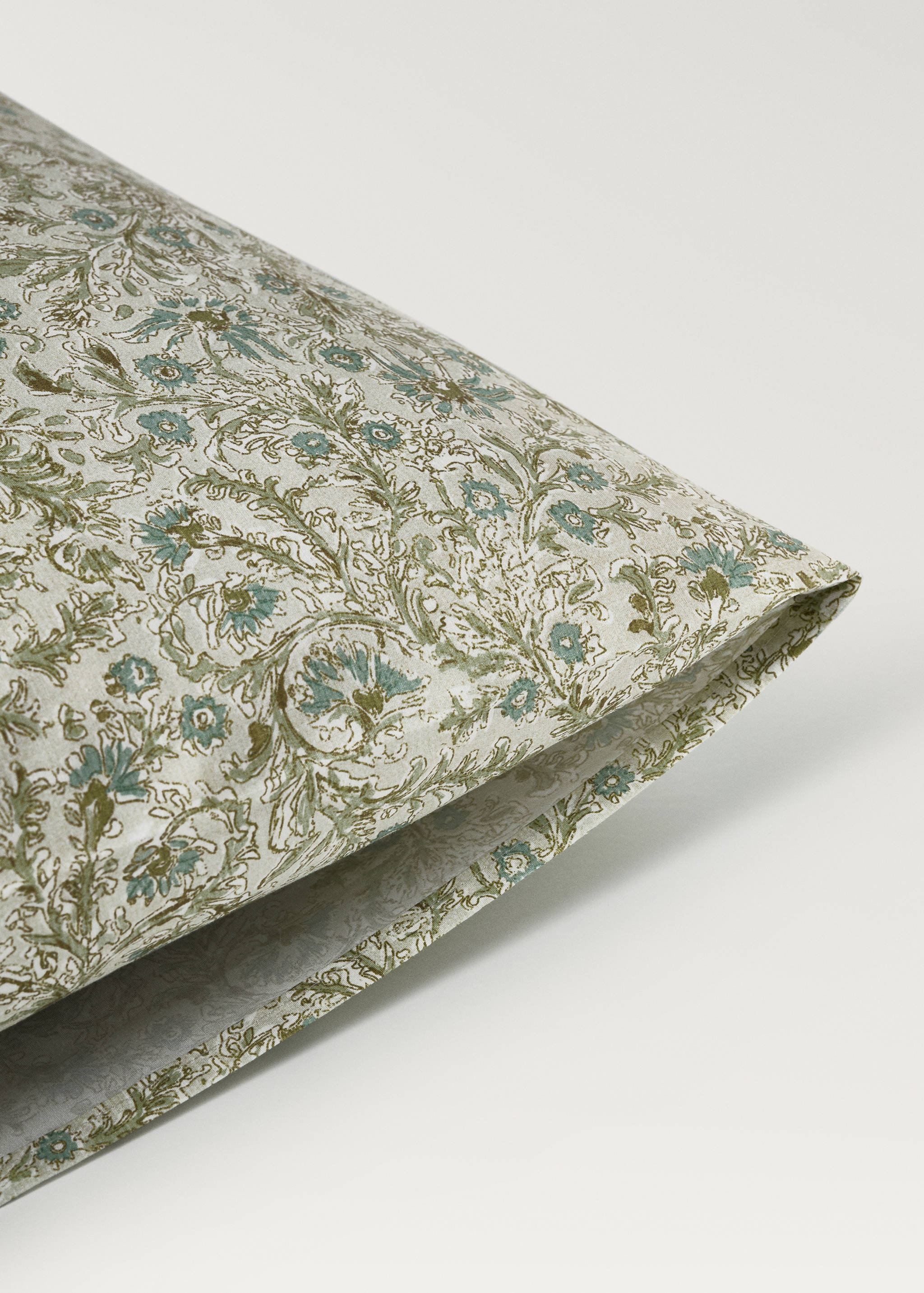 Blomstrete putetrekk for barn i bomullsperkal, 60x60 cm - Artikkeldetalj 1