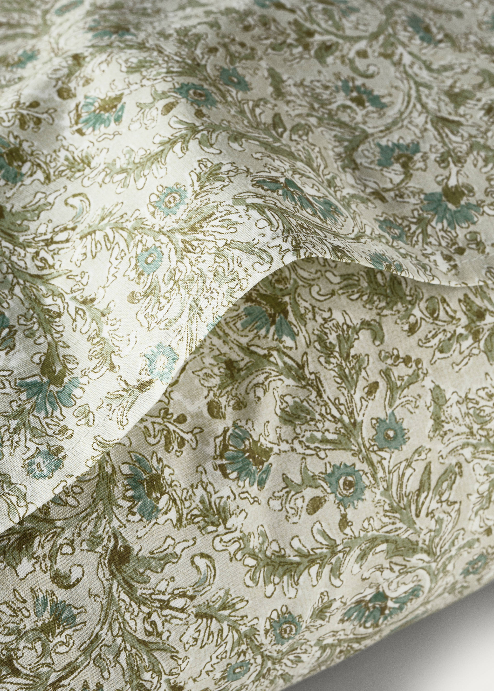 Blomstrete putetrekk for barn i bomullsperkal, 60x60 cm - Artikkeldetalj 2