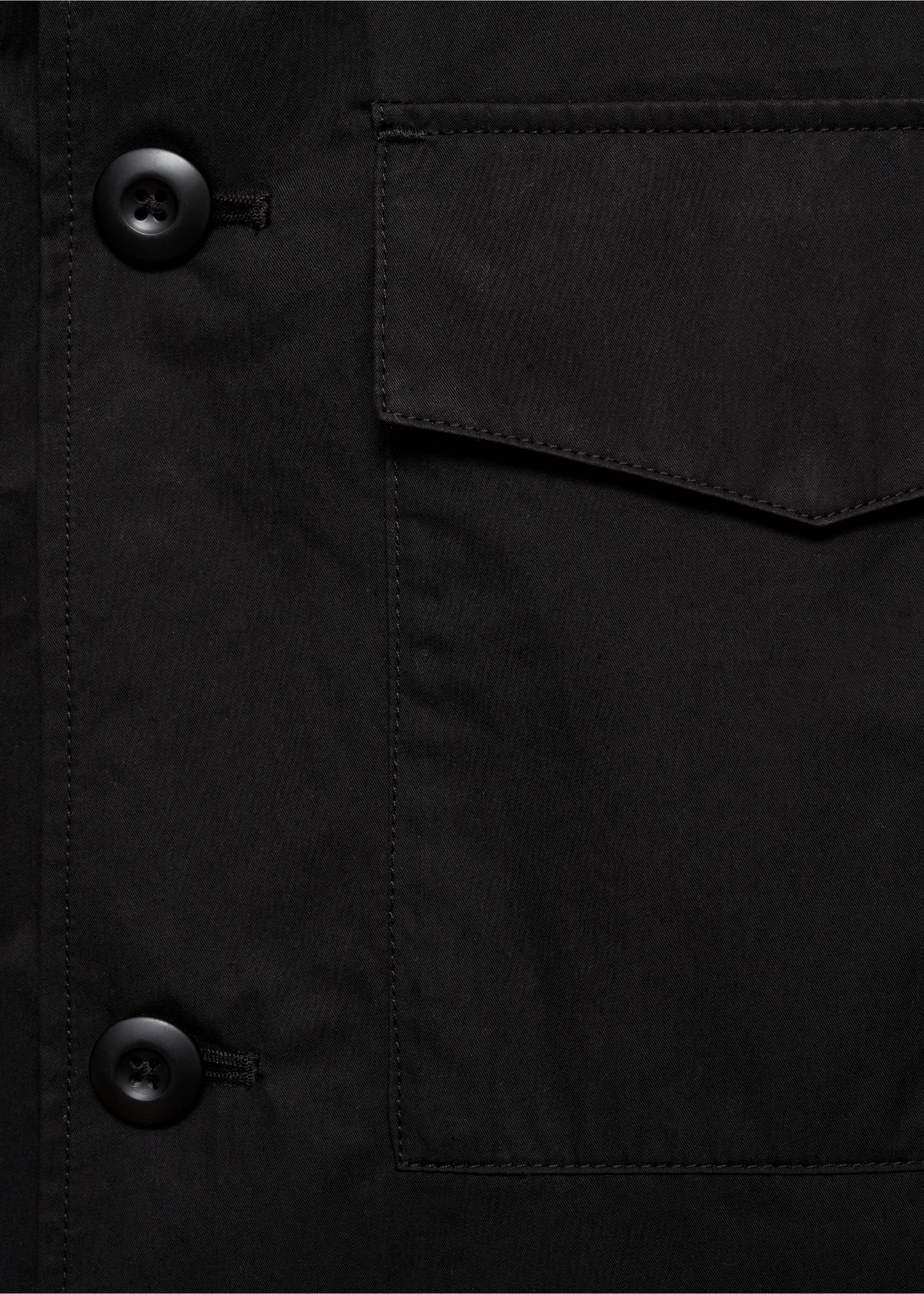 Relaxed-fit cotton overshirt - Details of the article 0, Black. Ref: 87004393-00.