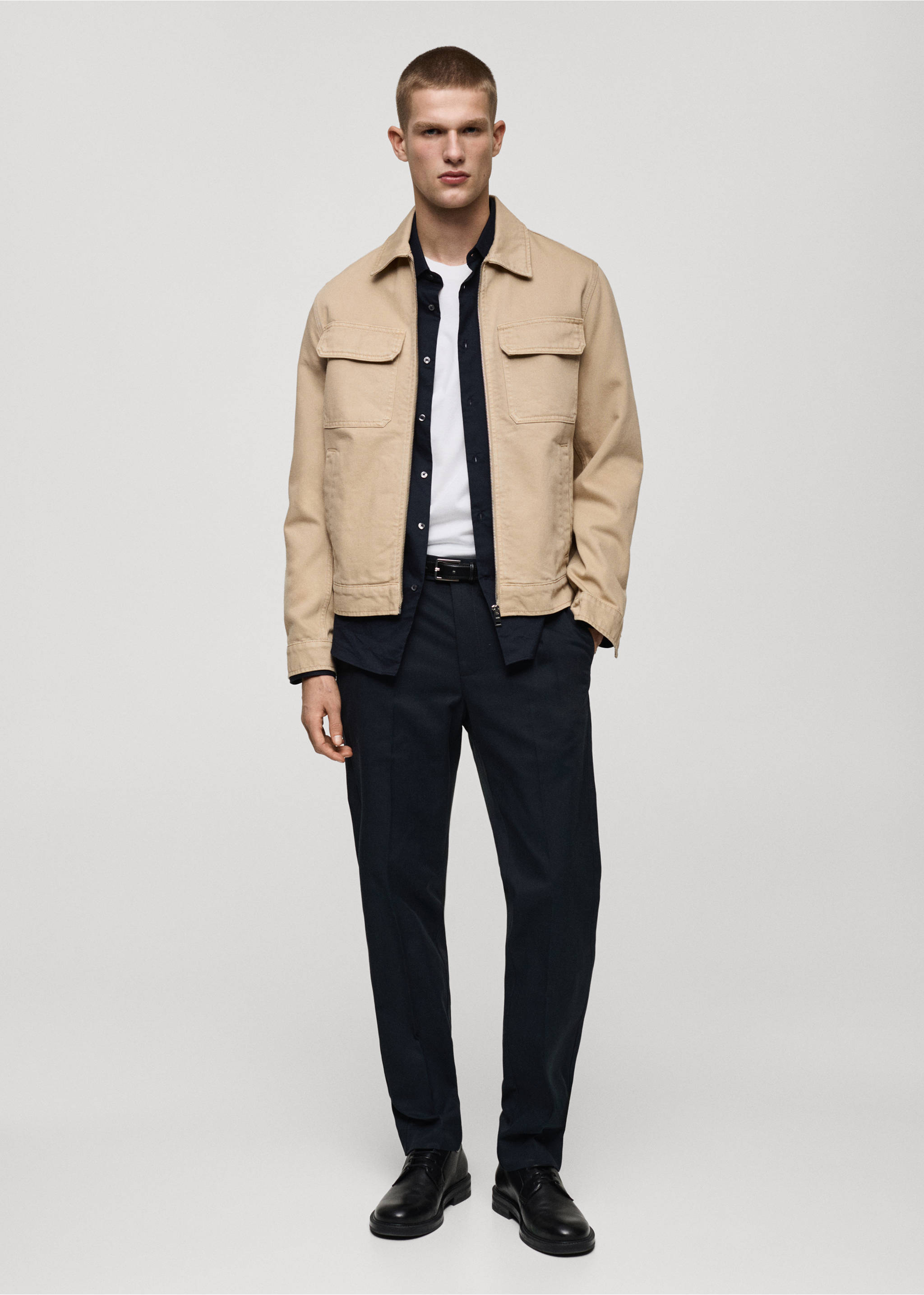 Blouson en jean poches - Plan général, Beige. Ref: 87004401-00.