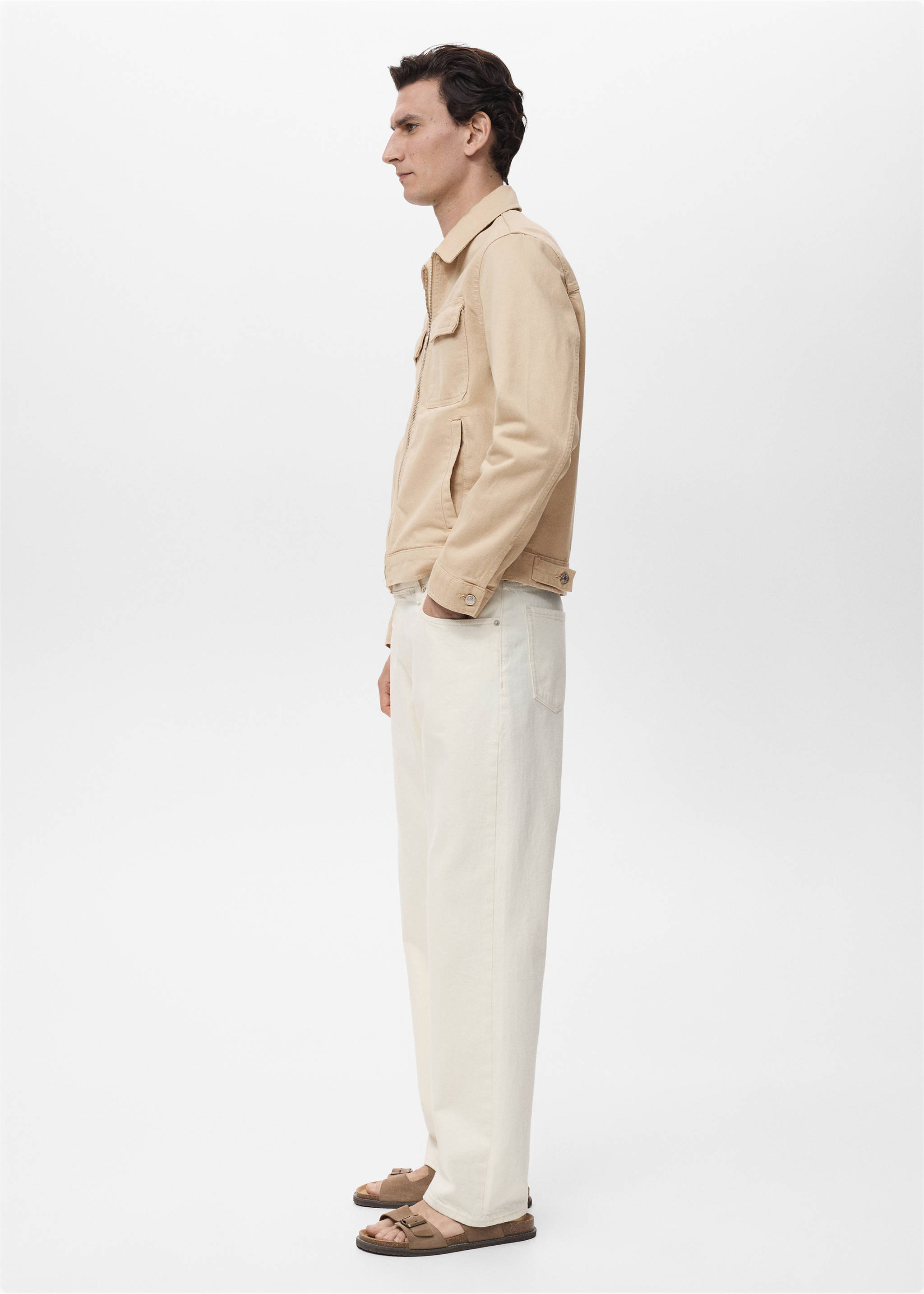 Blouson en jean poches - Détail de l'article 5, Beige. Ref: 87004401-00.