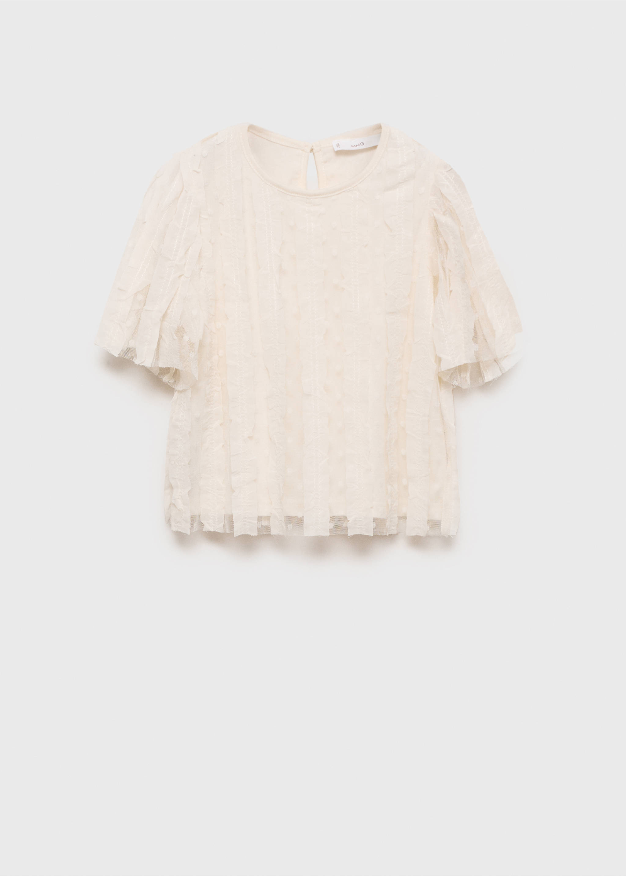 Plumeti tulle t-shirt - Article without model, Ecru. Ref: 87004405-00.