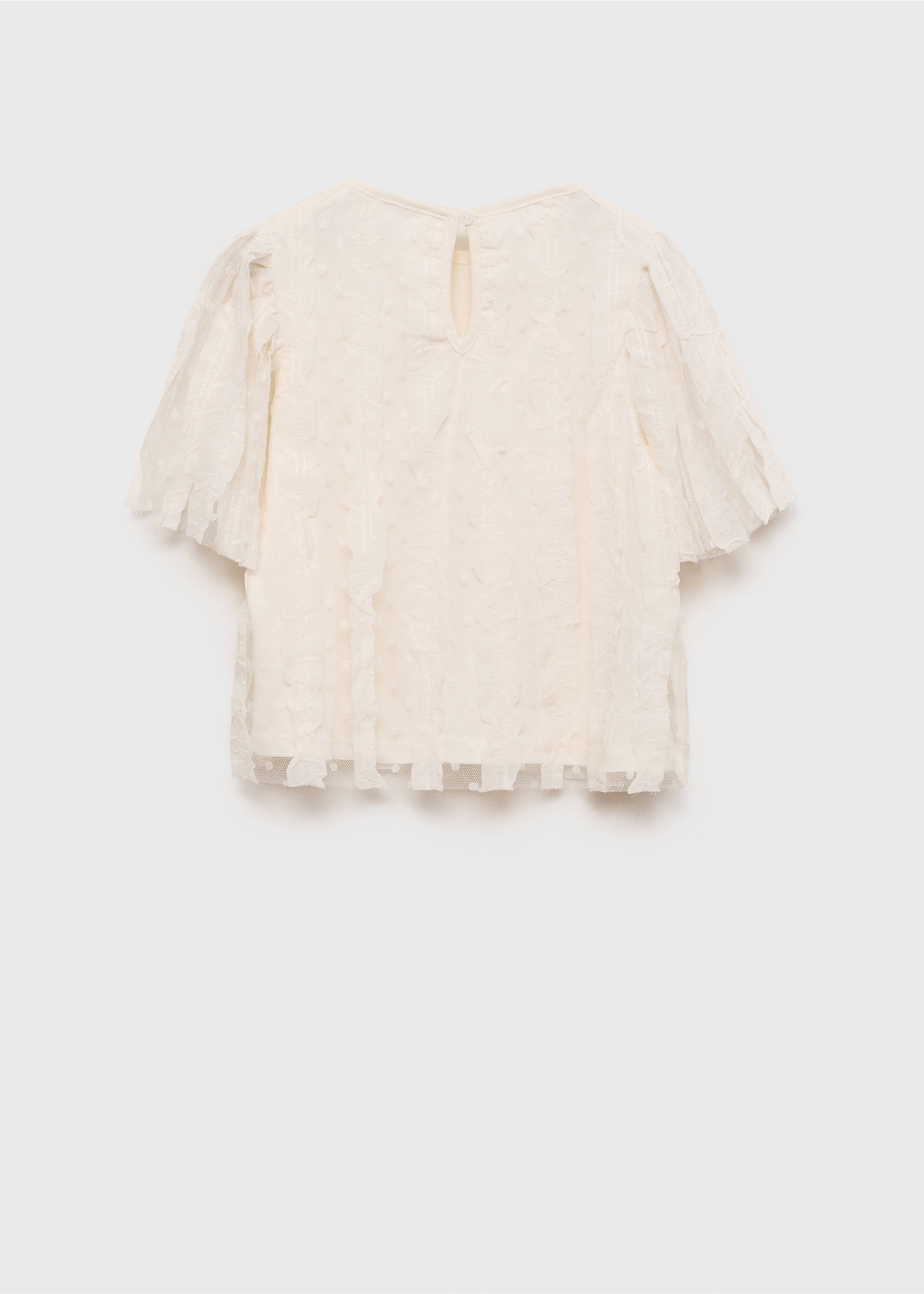 Plumeti tulle t-shirt - Reverse of the article, Ecru. Ref: 87004405-00.