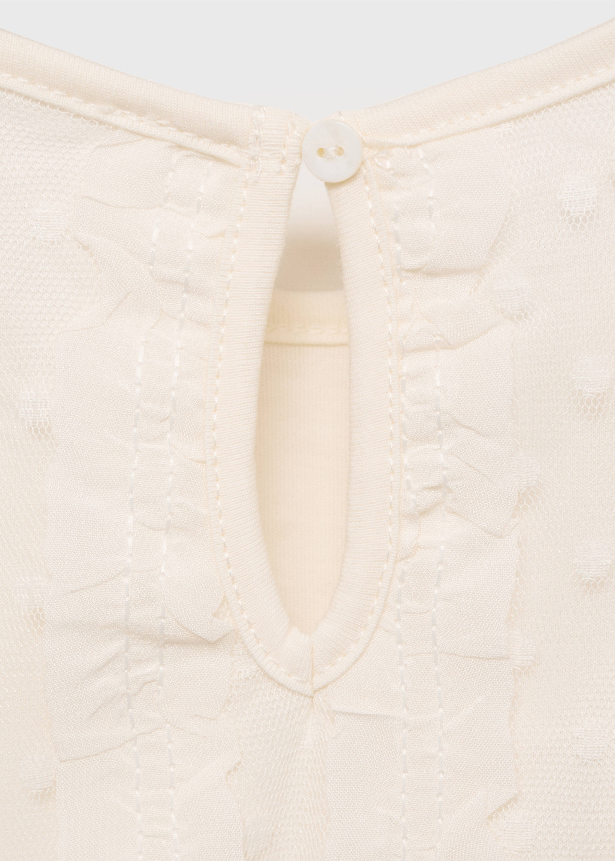 Plumeti tulle t-shirt - Details of the article 0, Ecru. Ref: 87004405-00.