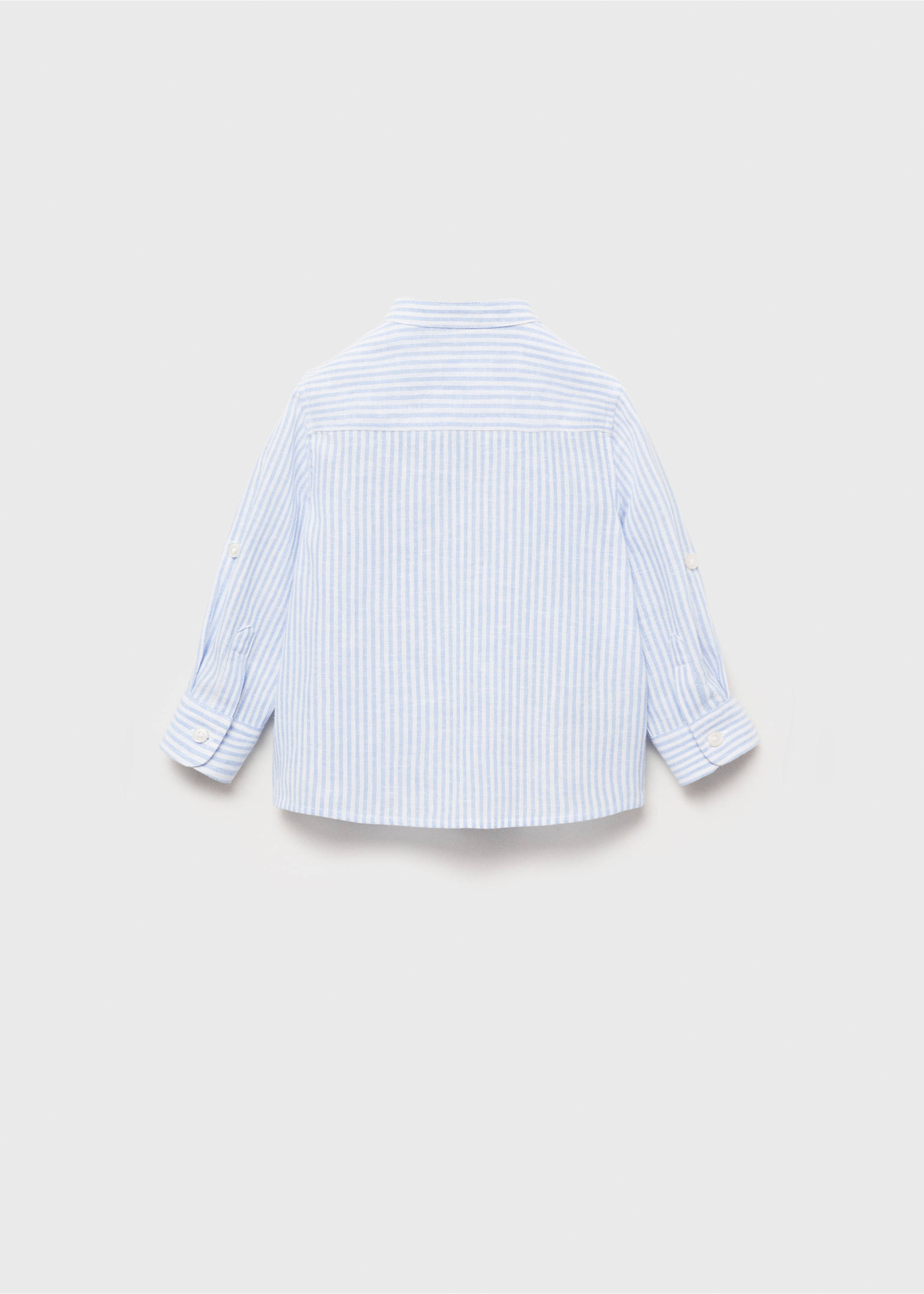 Streifenhemd aus Leinen-Mix - Rückseite des Artikels, Blau. Ref: 87004406-00.