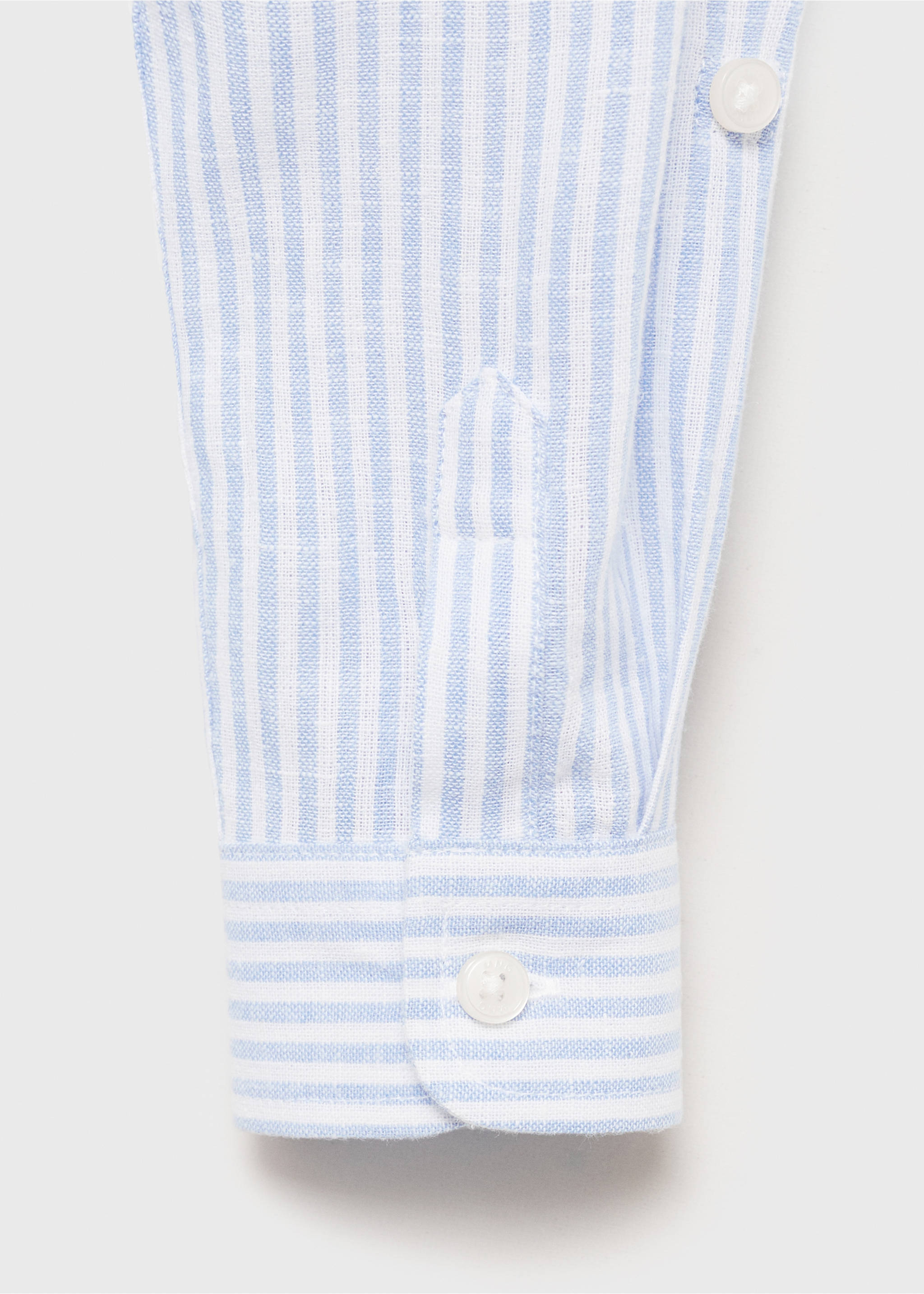 Streifenhemd aus Leinen-Mix - Detail des Artikels 8, Blau. Ref: 87004406-00.