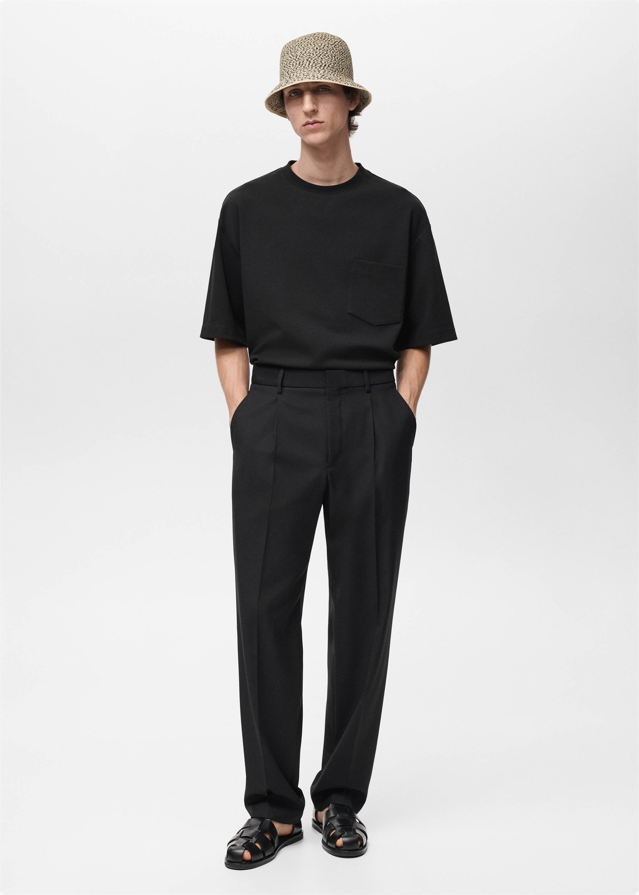 Oversized-T-Shirt mit Tasche - Allgemeine Ansicht