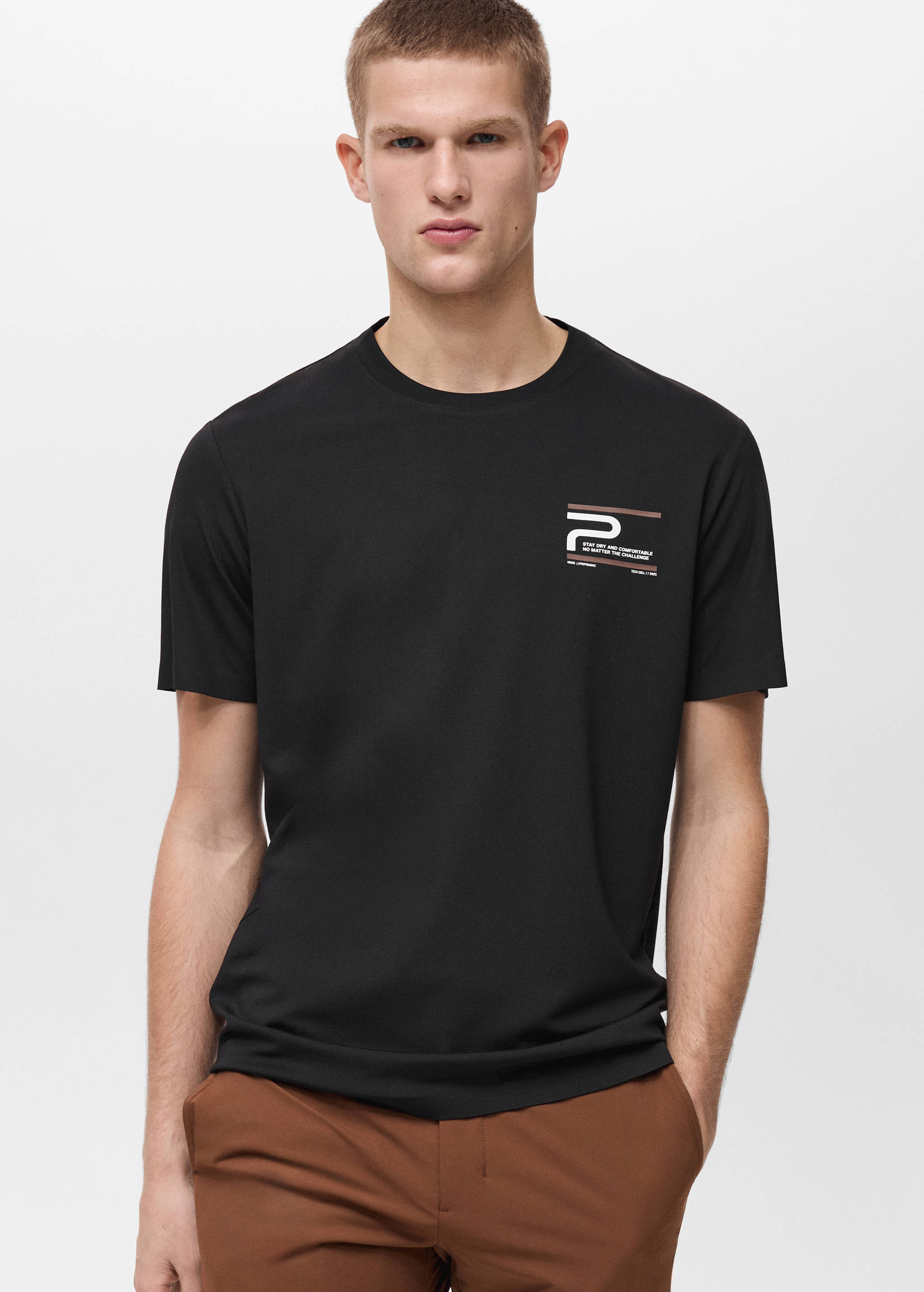 COOLMAX® slim-fit printed t-shirt - Medium plane