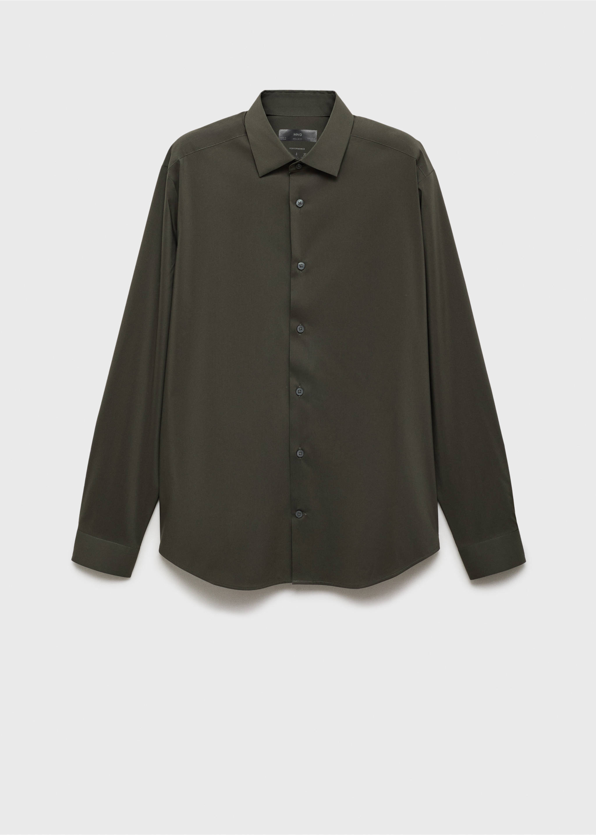 Comfort stretch non-iron shirt - Article without model, Medium Green. Ref: 87004409-00.