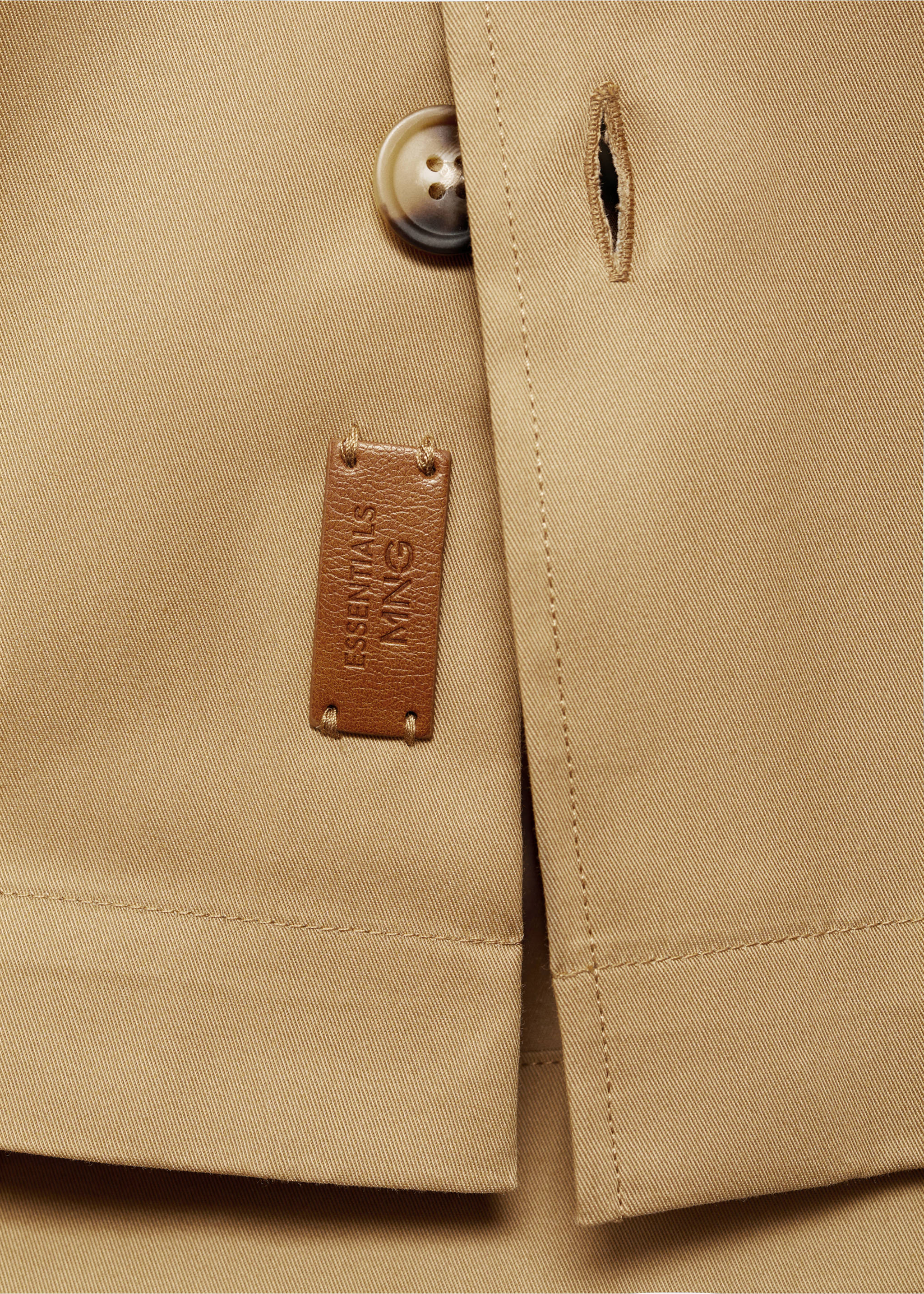 Regular-Fit-Overshirt aus Baumwolle mit Taschen - Detail des Artikels 8, Mittelbraun. Ref: 87004410-00.