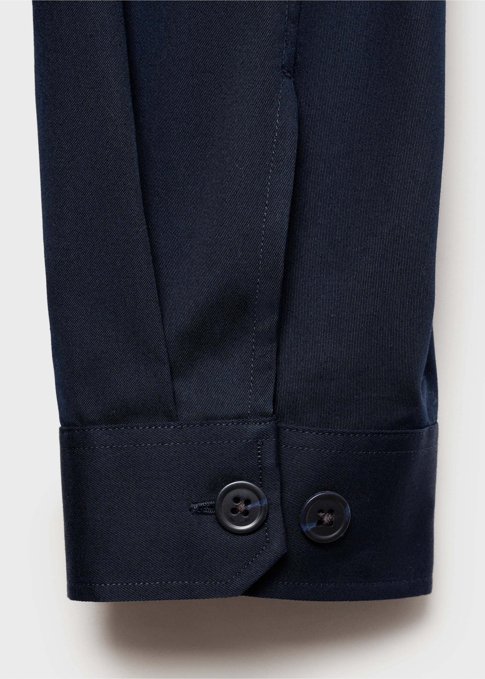 Regular-fit cotton overshirt with pockets - Details of the article 0, Dark Navy. Ref: 87004410-00.