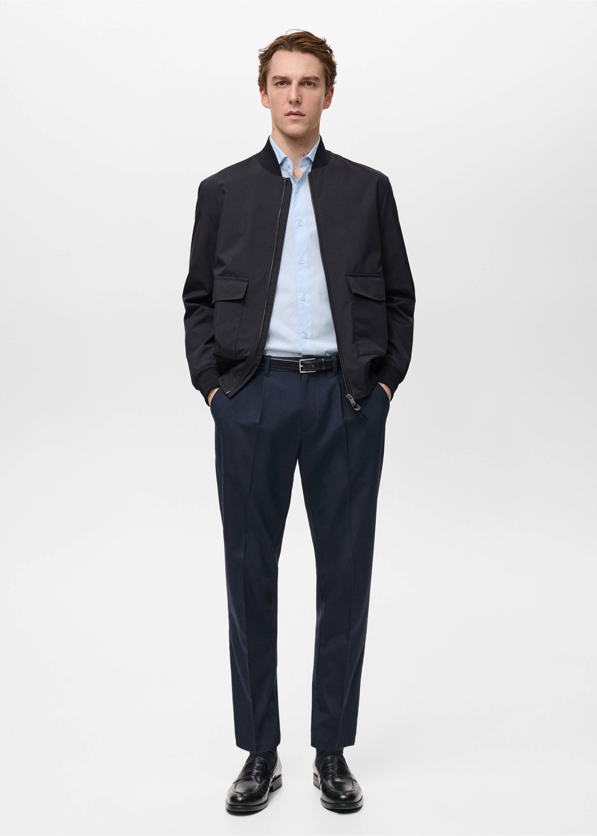 Chemise 100 % coton rayures - Plan général, Bleu ciel. Ref: 87004411-00.