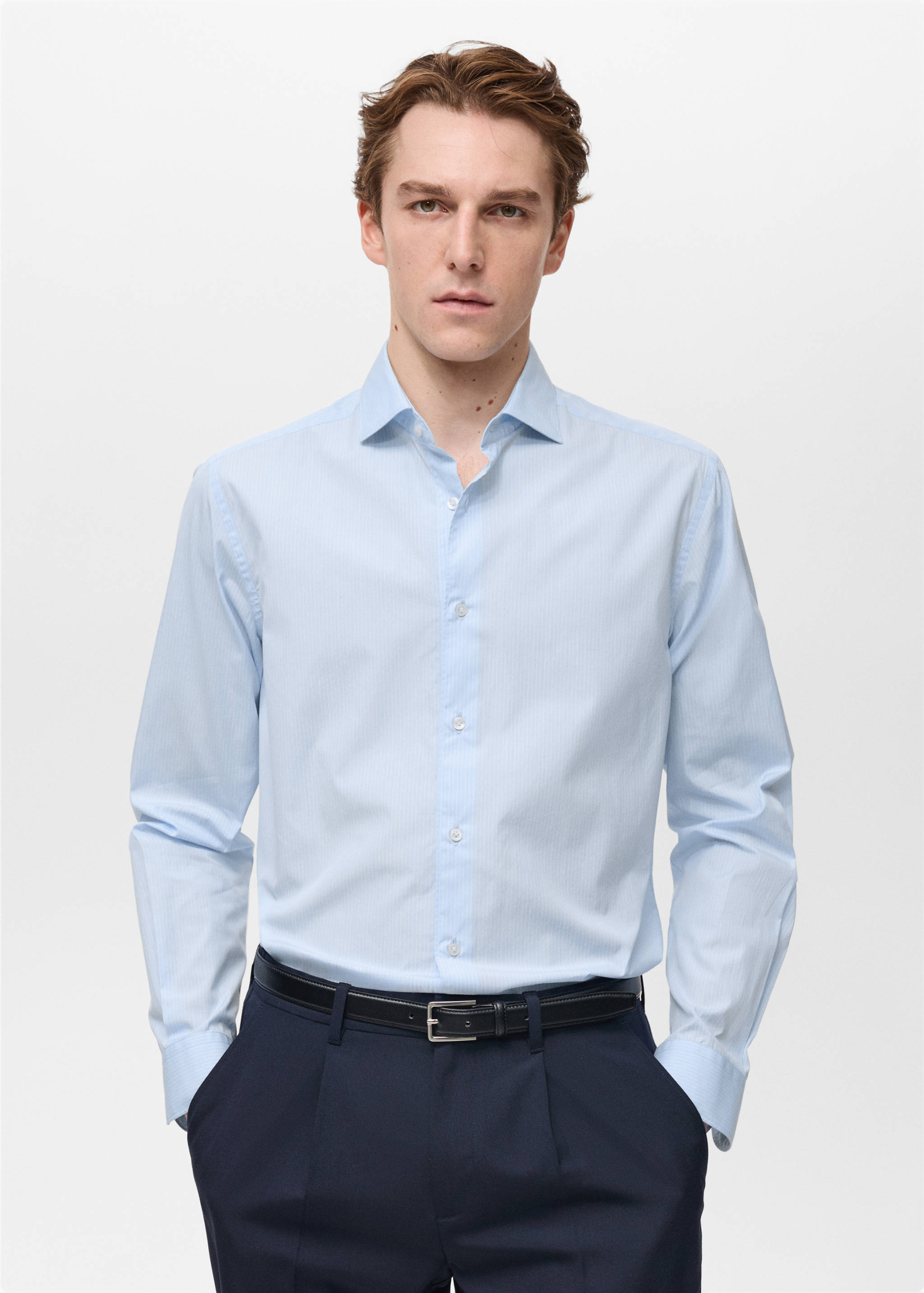 Chemise 100 % coton rayures - Plan moyen