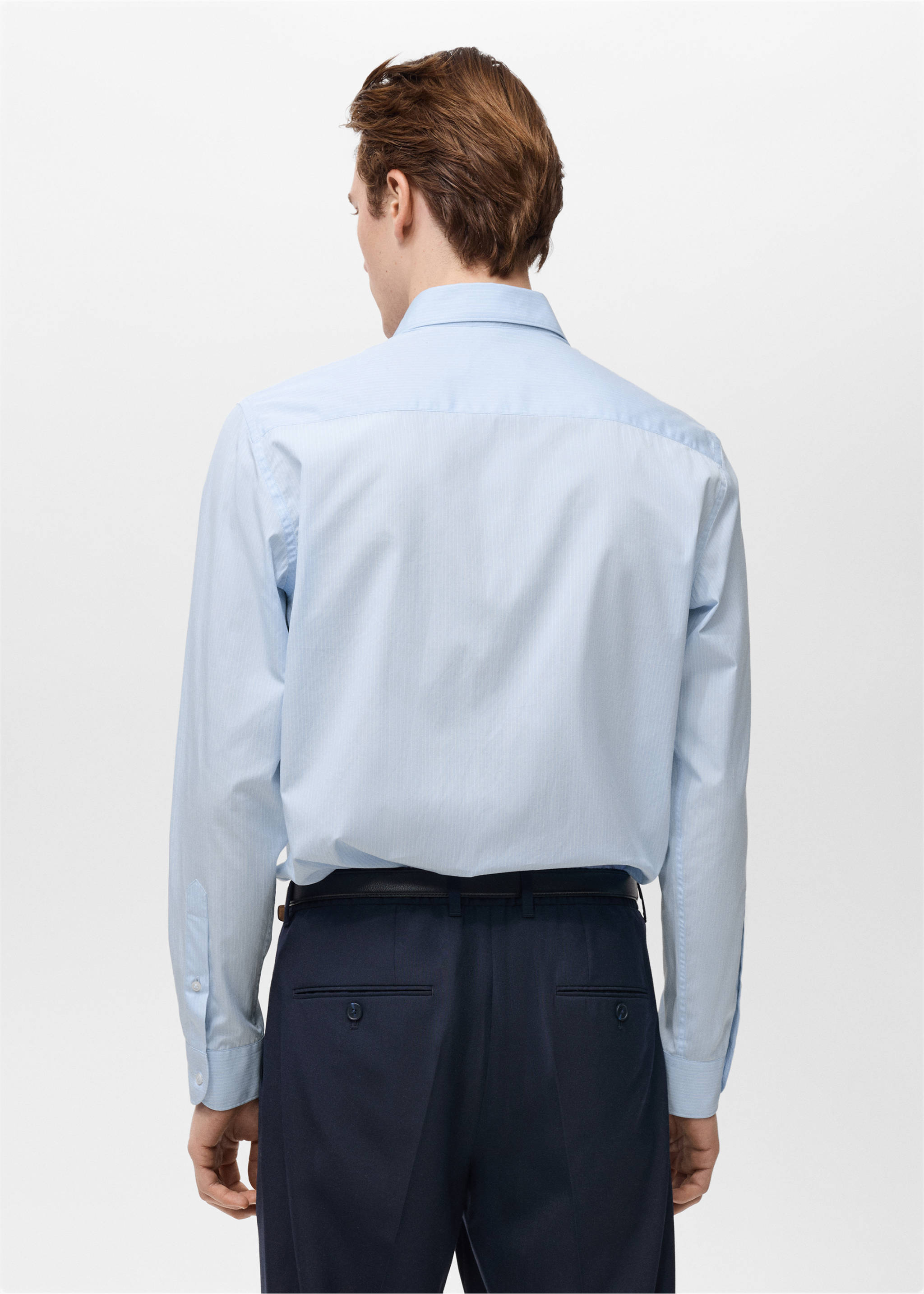 Chemise 100 % coton rayures - Verso de l’article, Bleu ciel. Ref: 87004411-00.