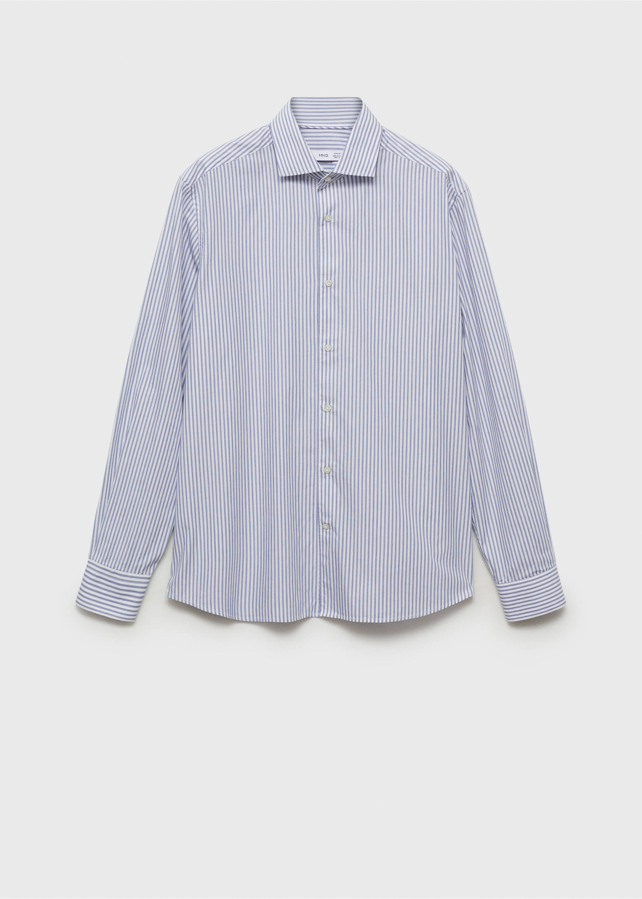 100% cotton striped shirt - Article without model, Blue. Ref: 87004411-00.