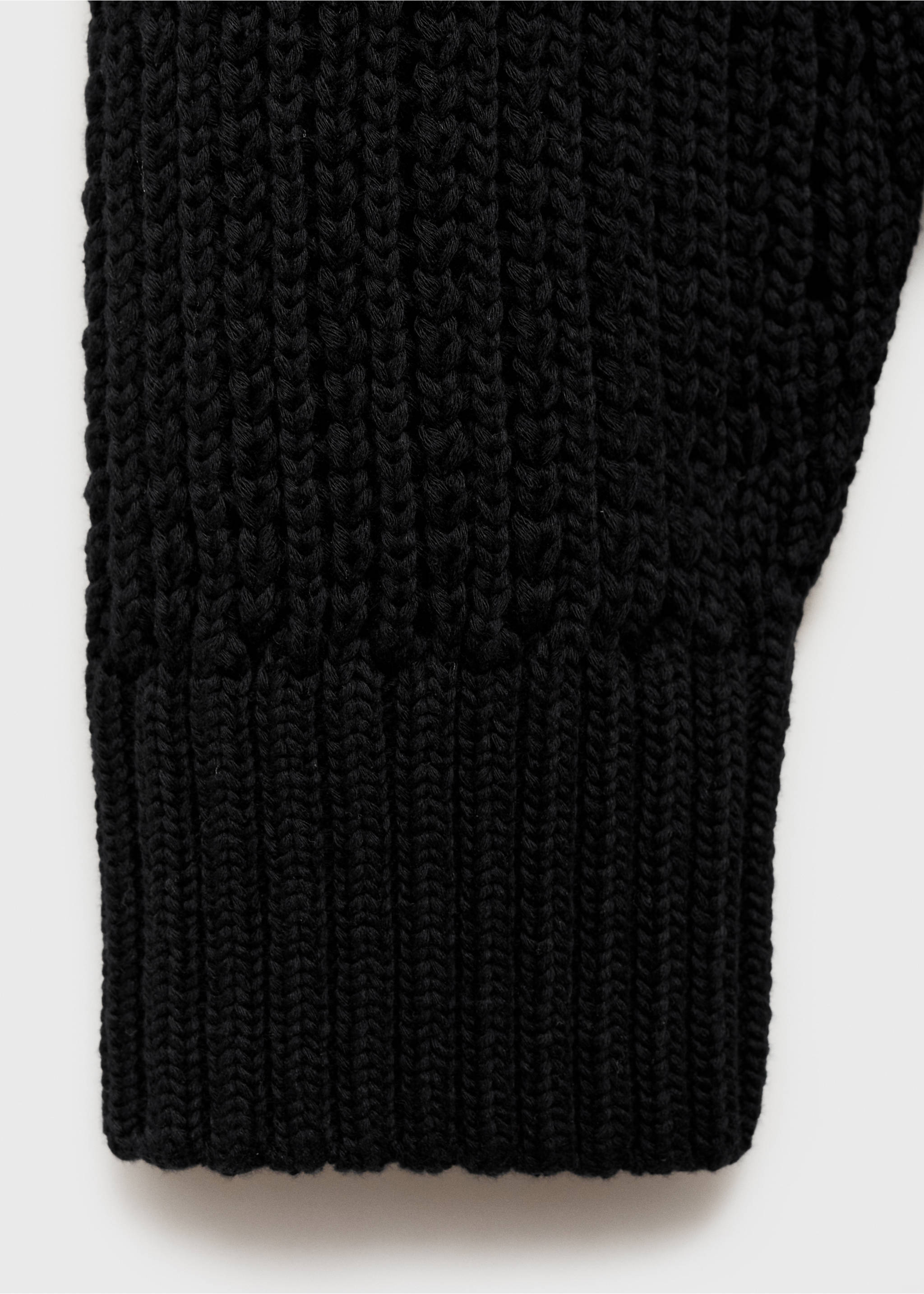 100% cotton openwork knitted sweater - Details of the article 8, Black. Ref: 87004414-00.
