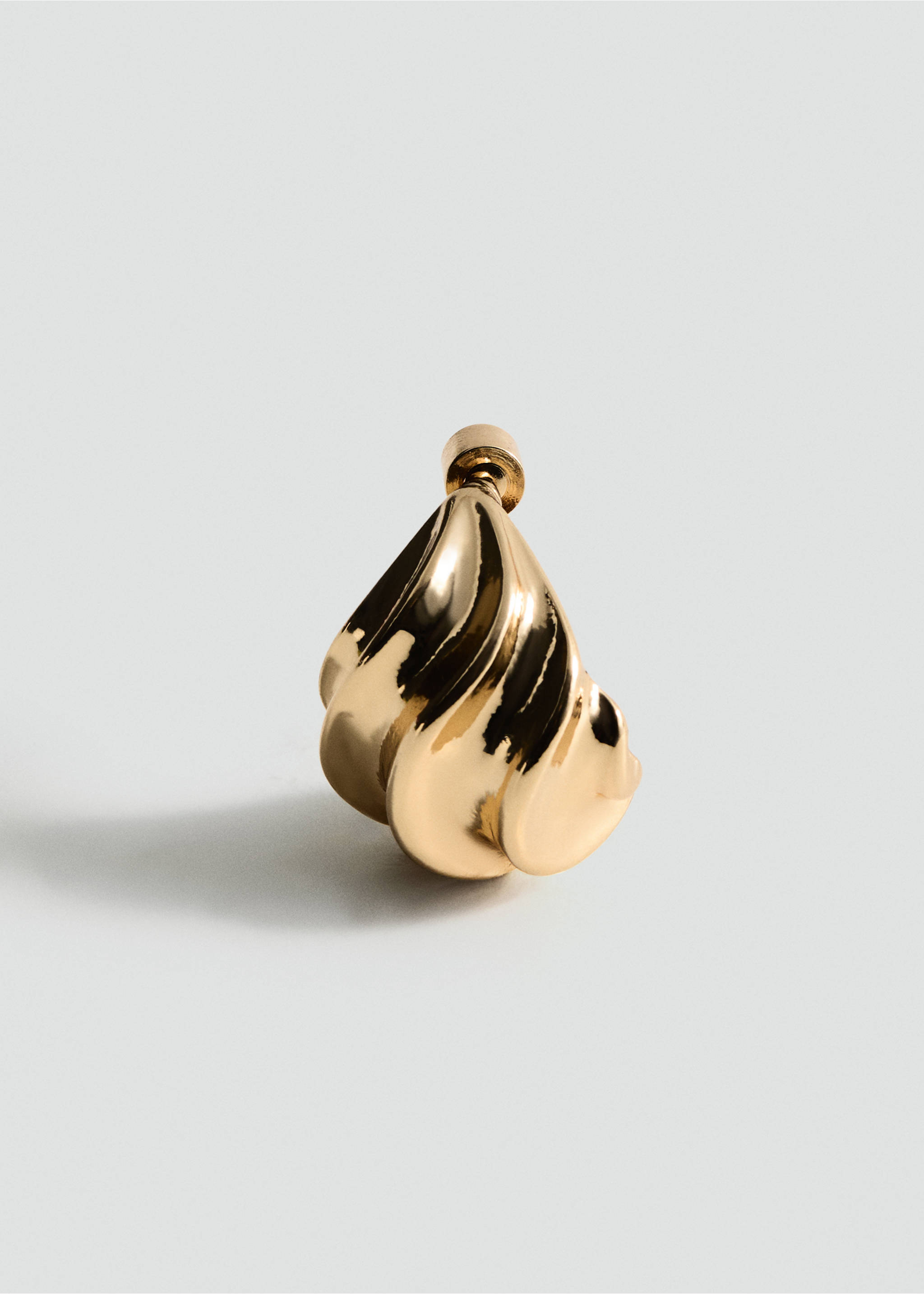 Pendientes espiral relieve - Plano medio, Oro. Ref: 87004416-00.