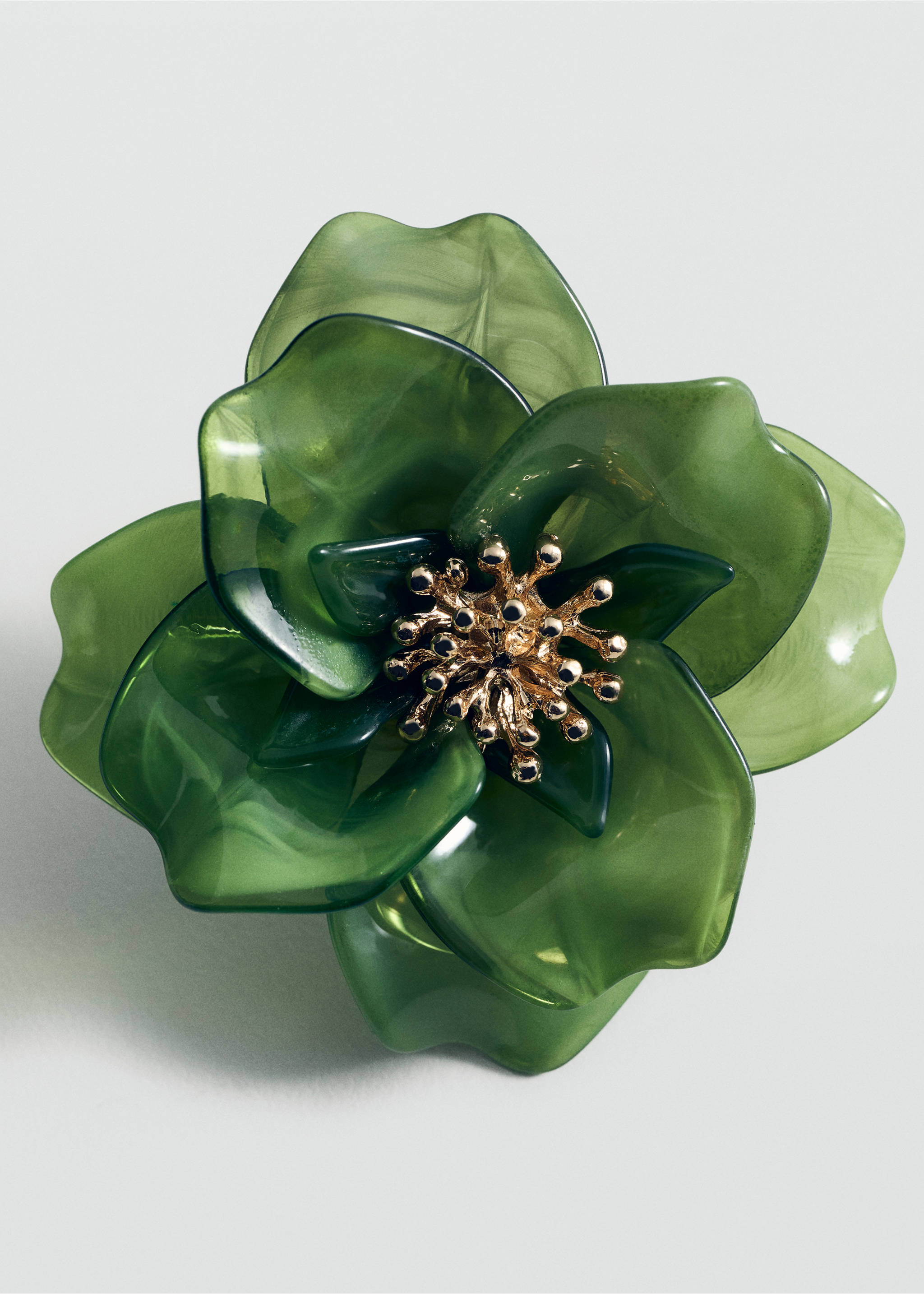 Floral earrings - Details of the article 1, Pastel Green. Ref: 87004422-00.