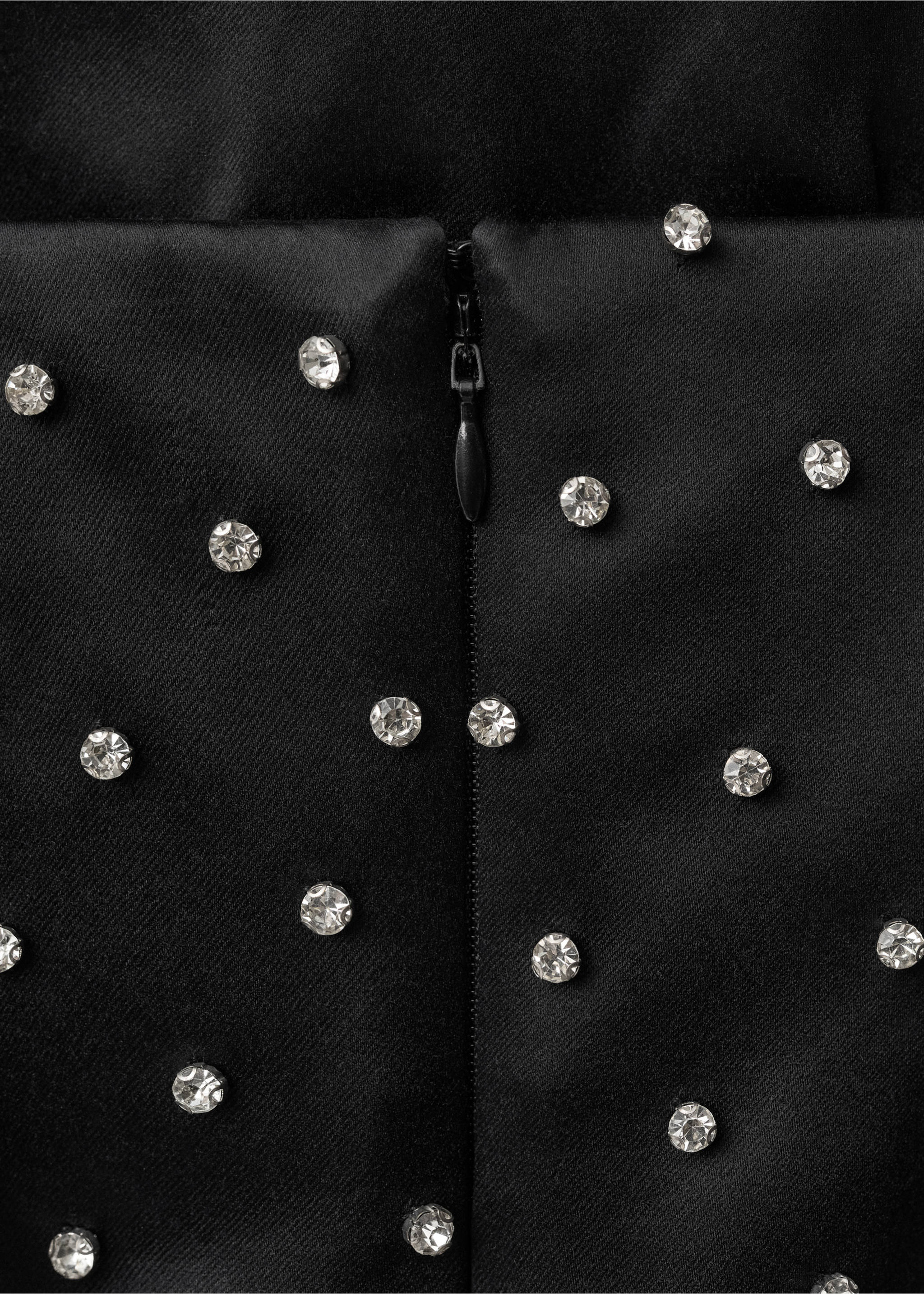 Vestit paraula d'honor aplics brillants - Detall de l'article 0, Negre. Ref: 87004428-00.