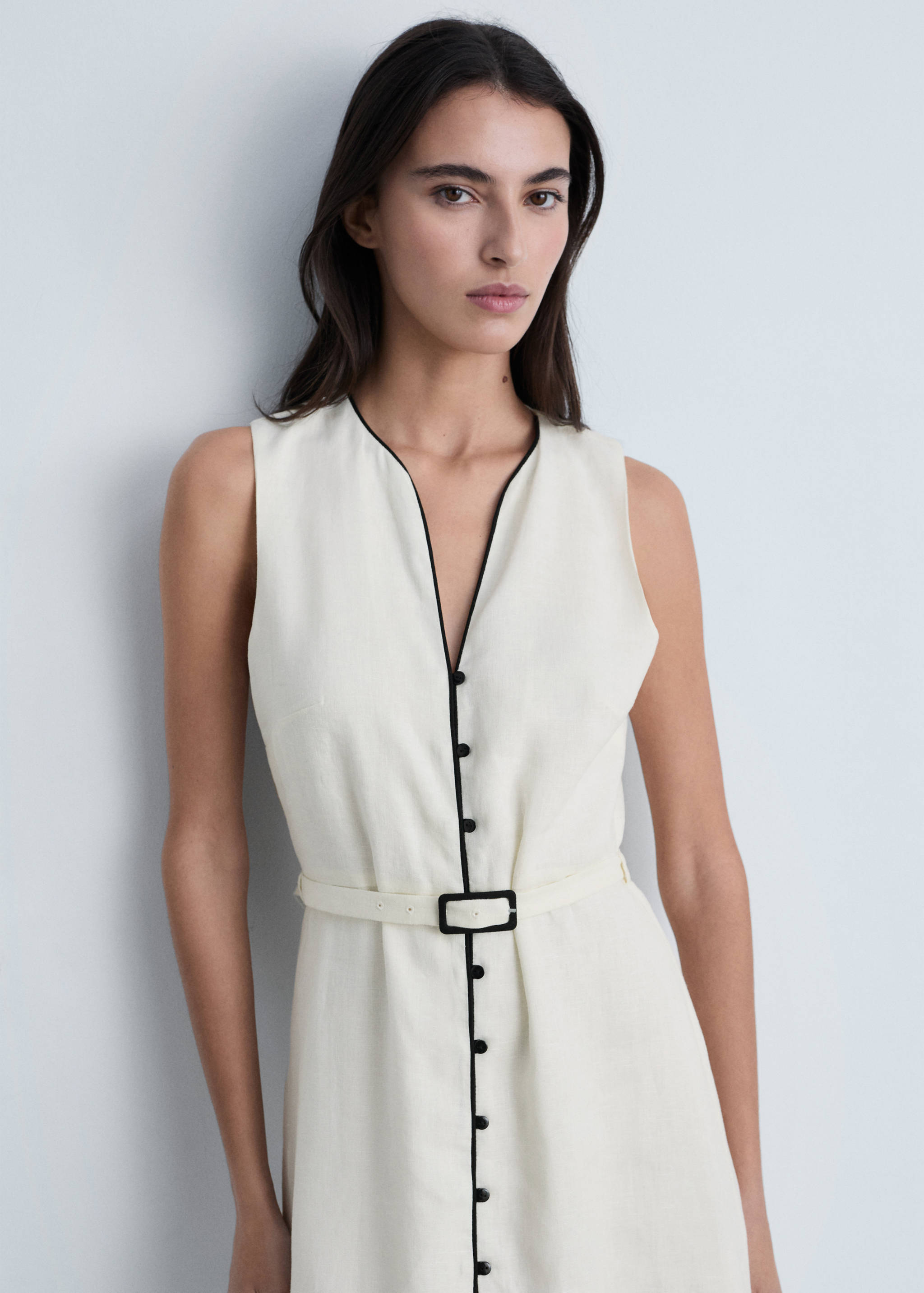 sage green linen dress Middle Ground Linen Maxi Dress main image 1