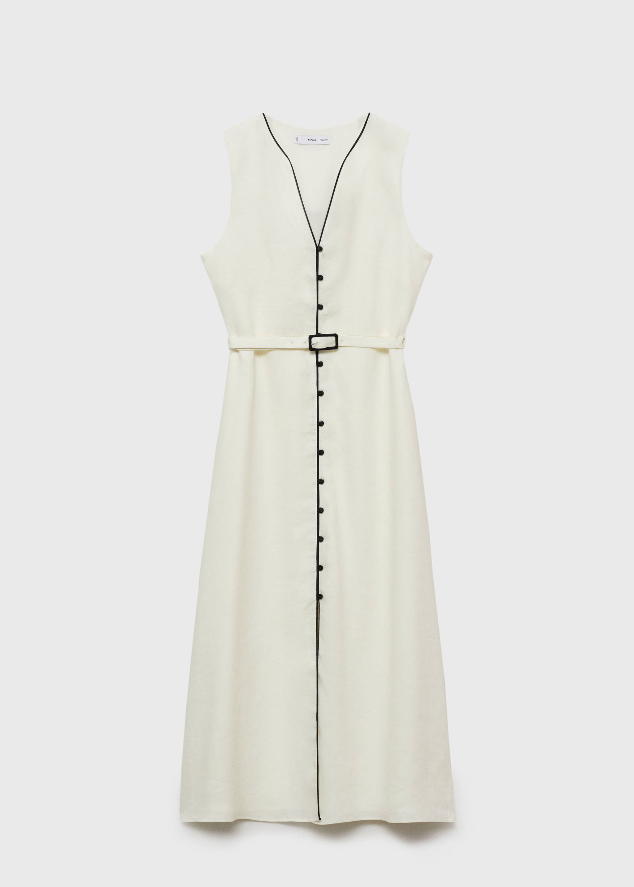 Robe lin liserés contrastés - Femme | MANGO OUTLET France métropolitaine