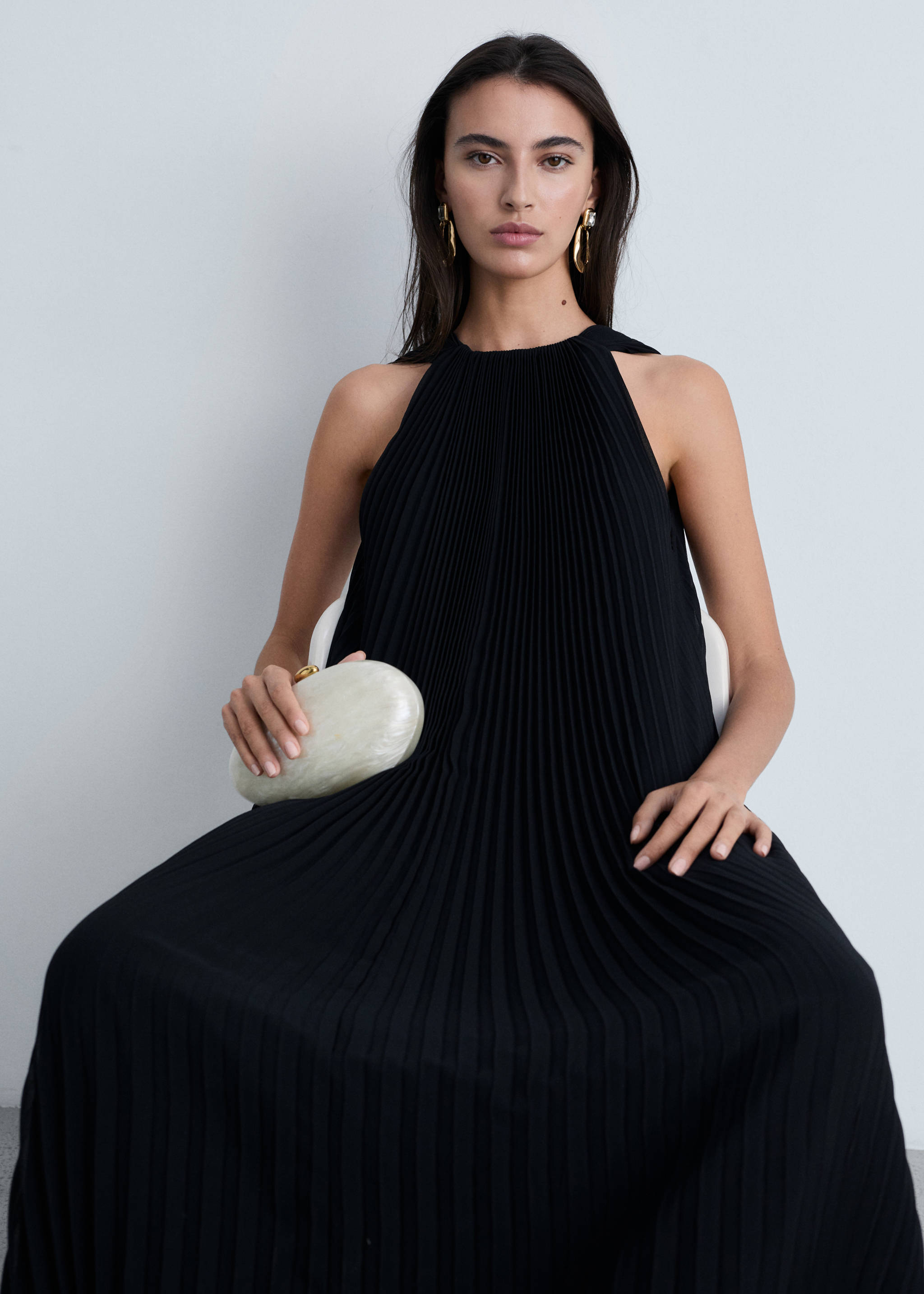 Pleated long dress - Details of the article 2
