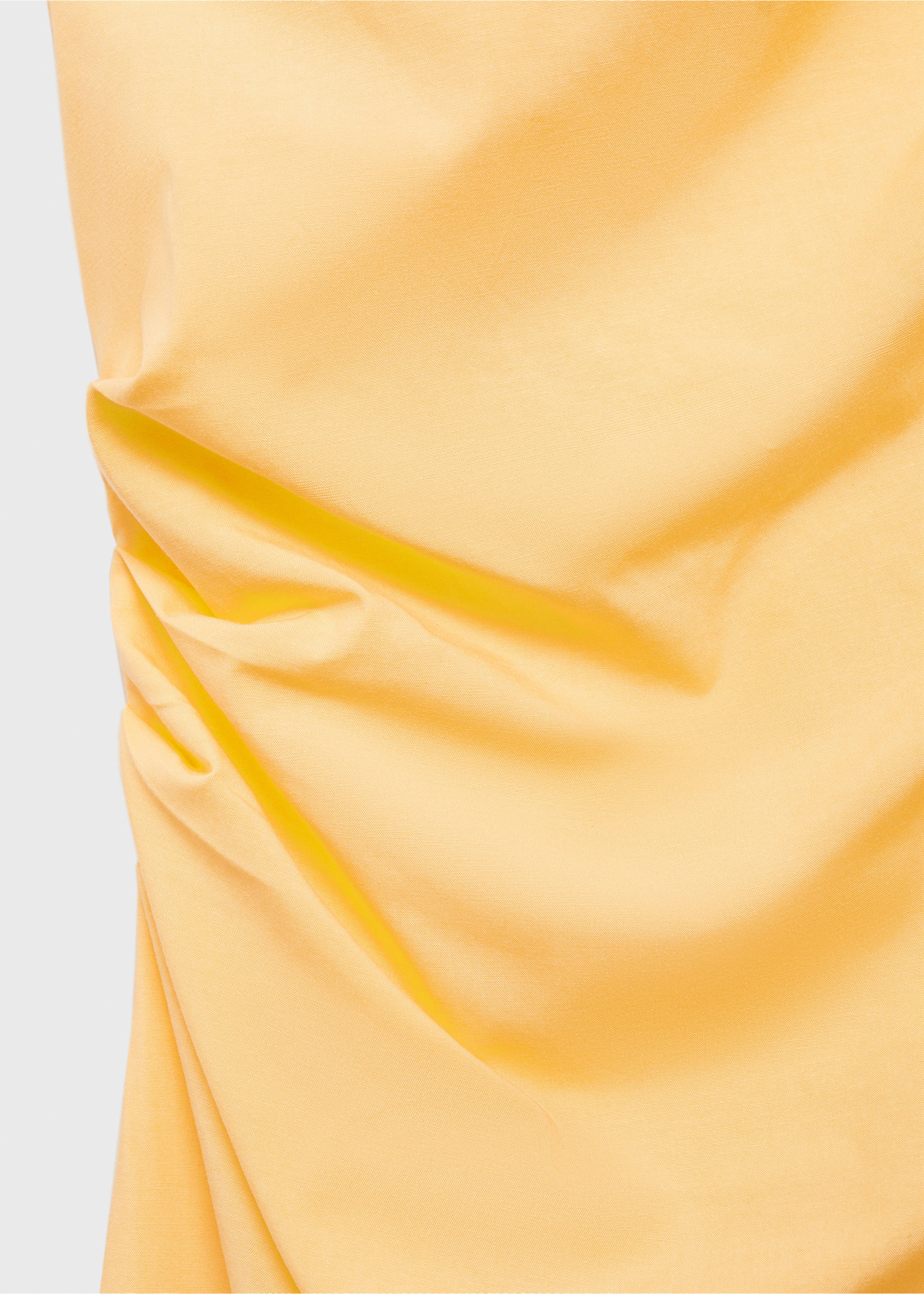 Draped asymmetrical midi-dress - Details of the article 8, Yellow. Ref: 87004789-00.