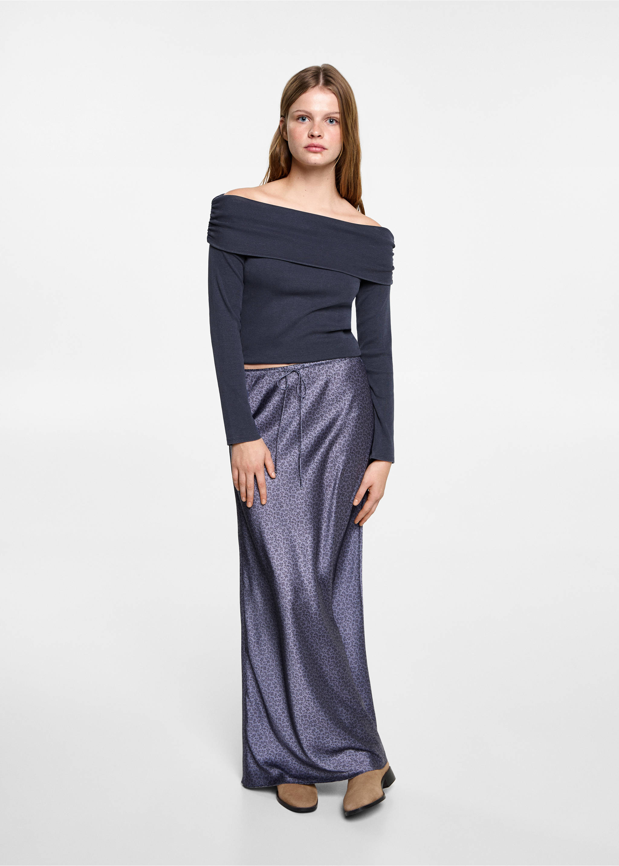 Off-shoulder T-shirt - General plane, Dark Navy. Ref: 87004791-00.