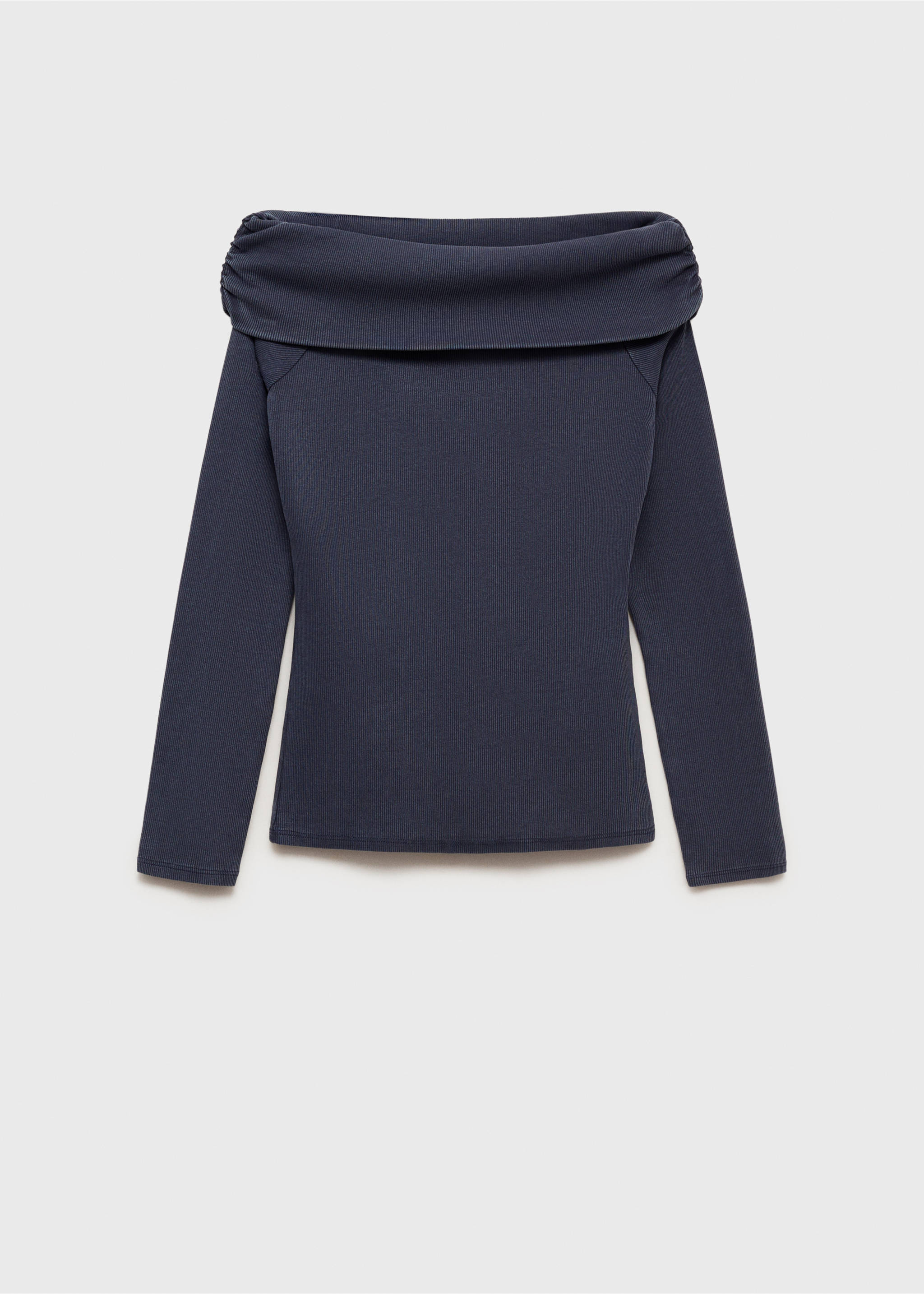 Off Shoulder-T-Shirt - Artikel ohne Model, Dunkles Marineblau. Ref: 87004791-00.