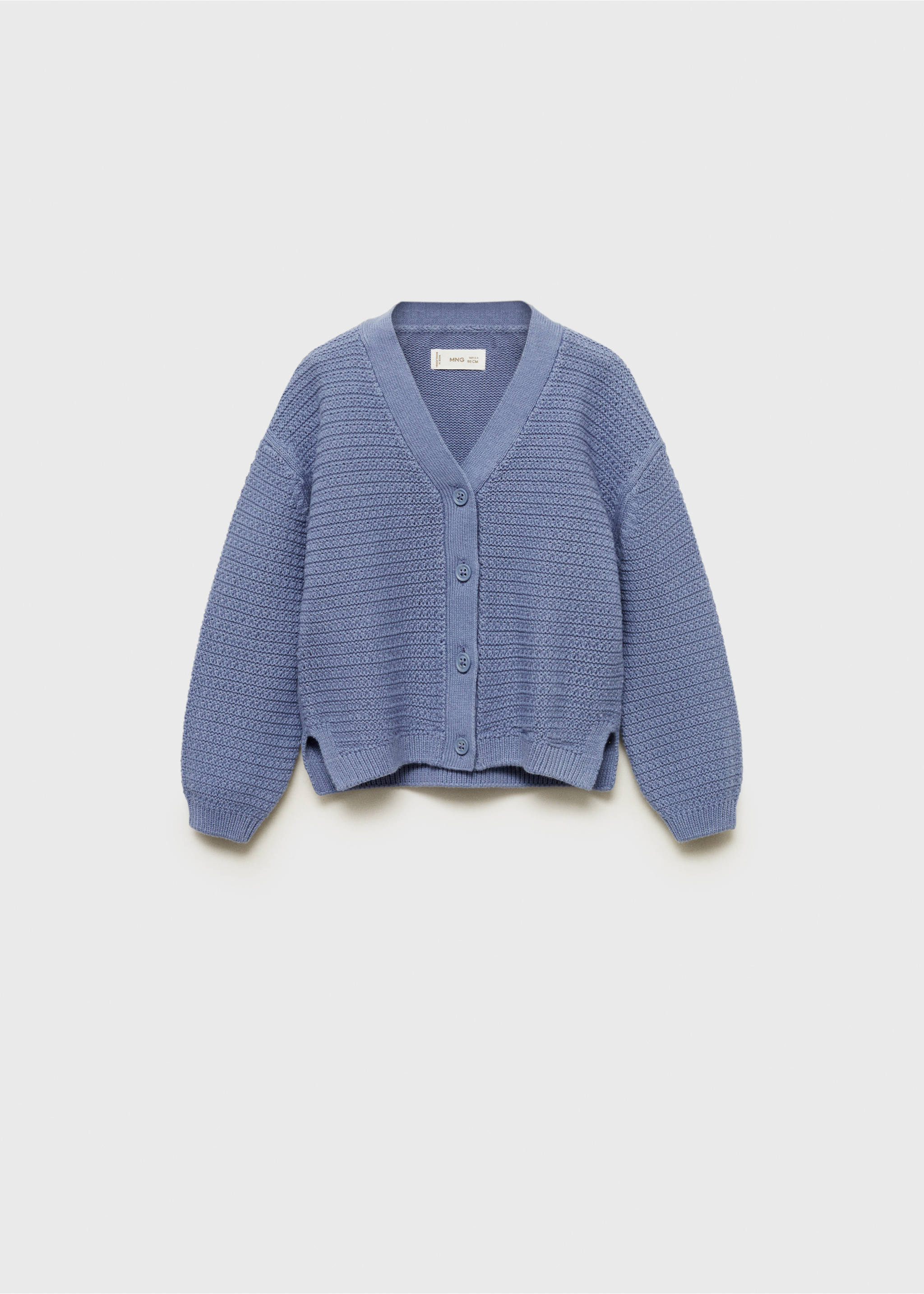 Combination knitted cotton cardigan - Article without model, Blue. Ref: 87004795-00.