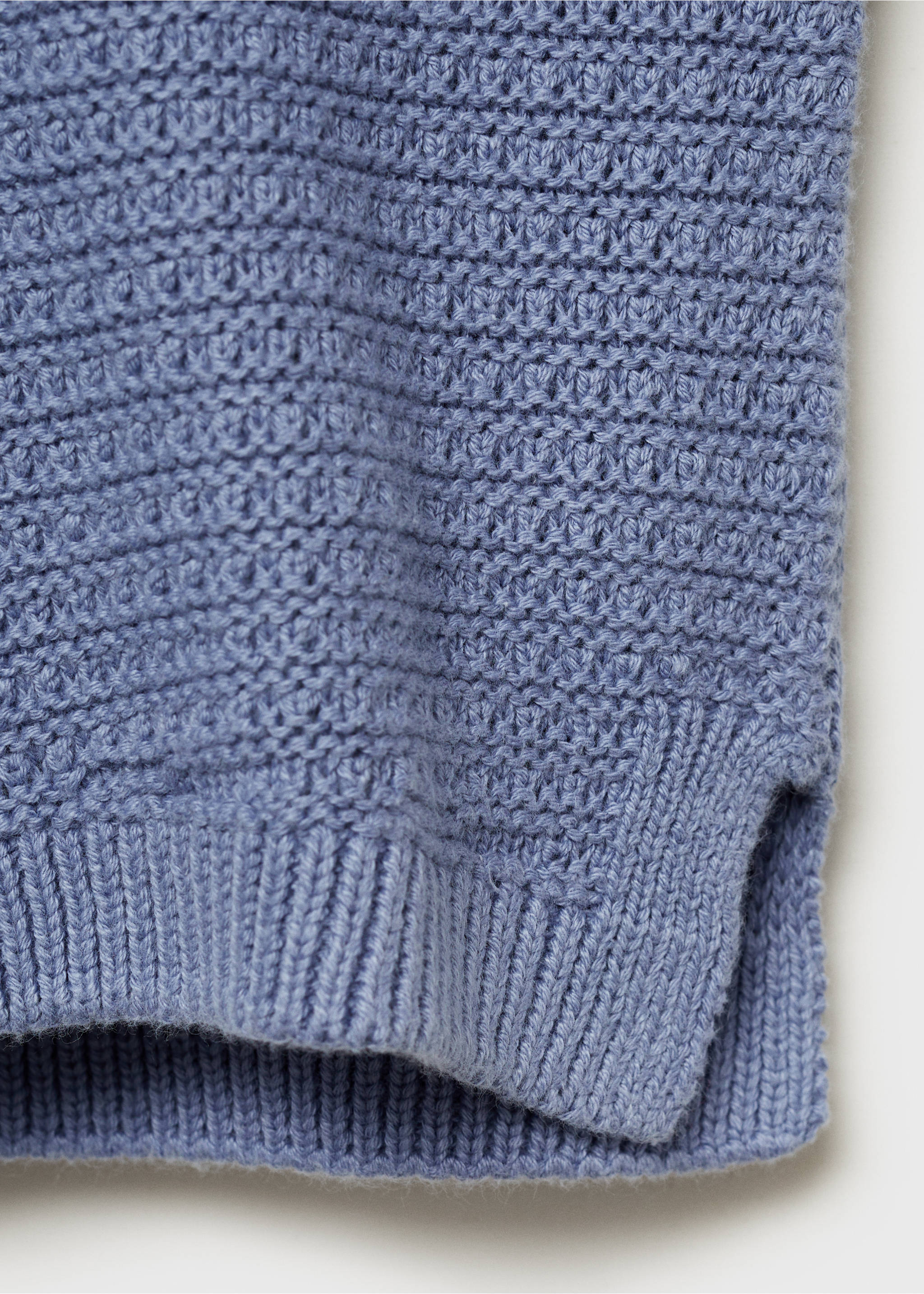 Combination knitted cotton cardigan - Details of the article 0, Blue. Ref: 87004795-00.