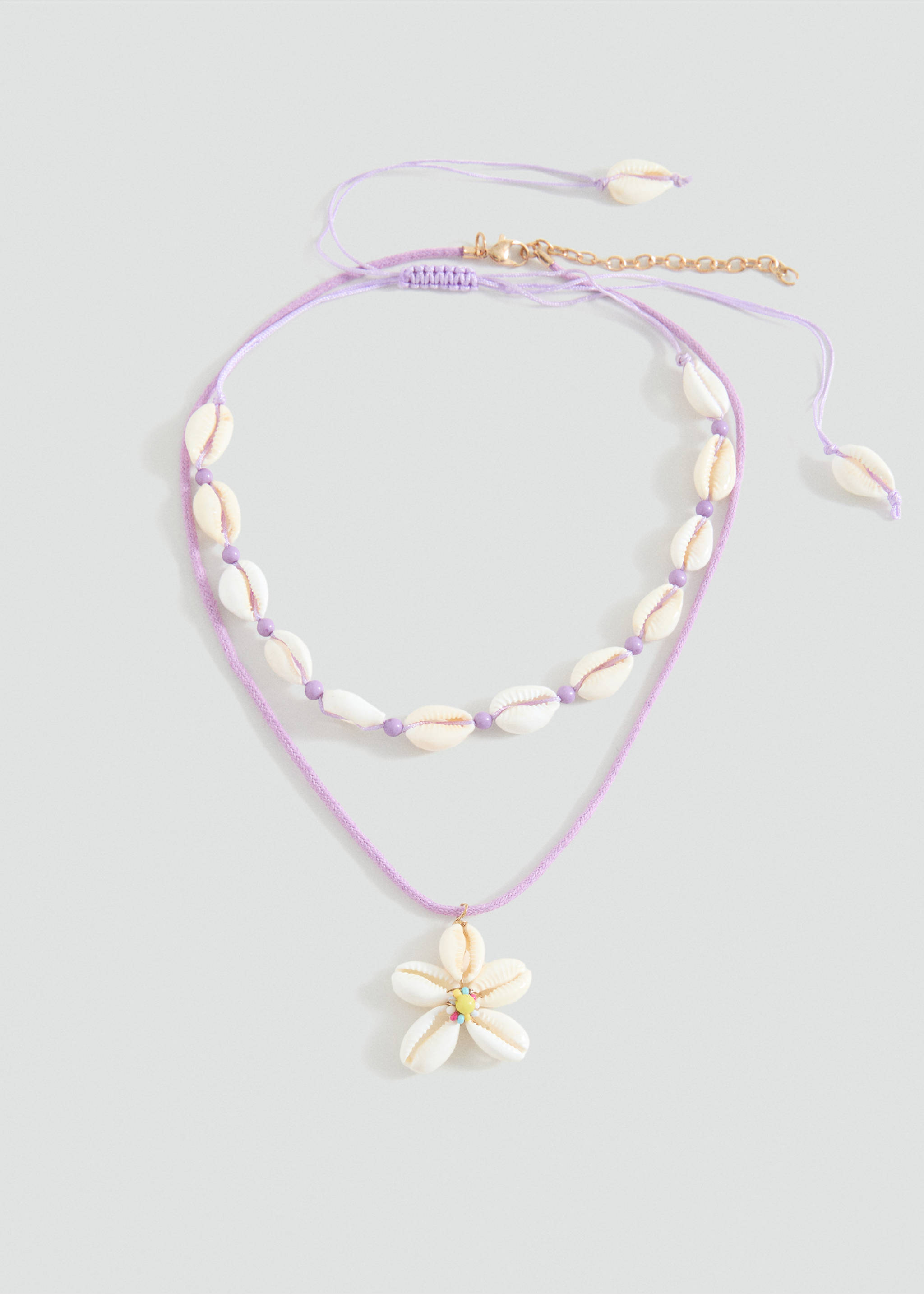 Conjunto de 2 colares combinados - Artigo sem modelo, Lilás. Ref: 87004796-00.