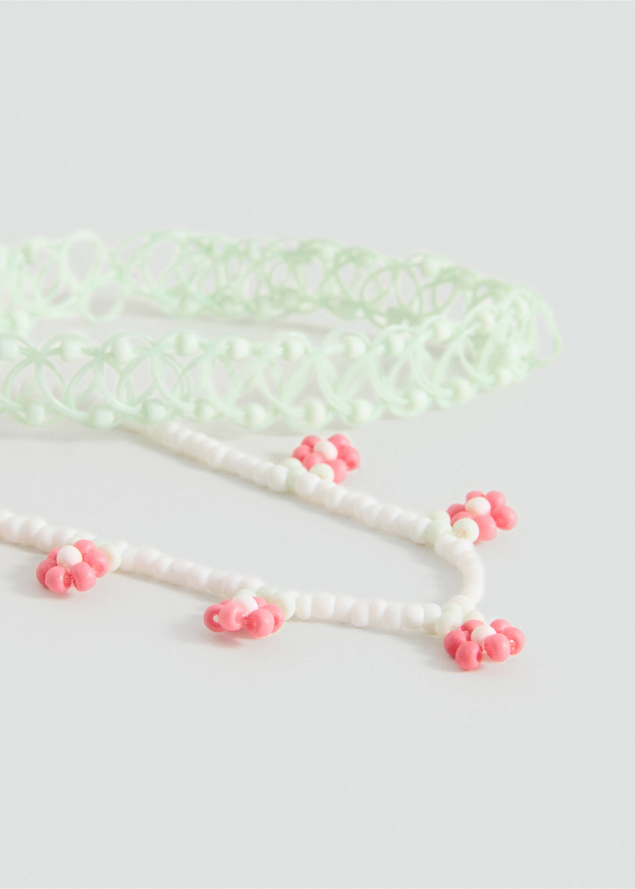 Set 2 combined necklaces - Medium plane, Aqua Green. Ref: 87004797-00.