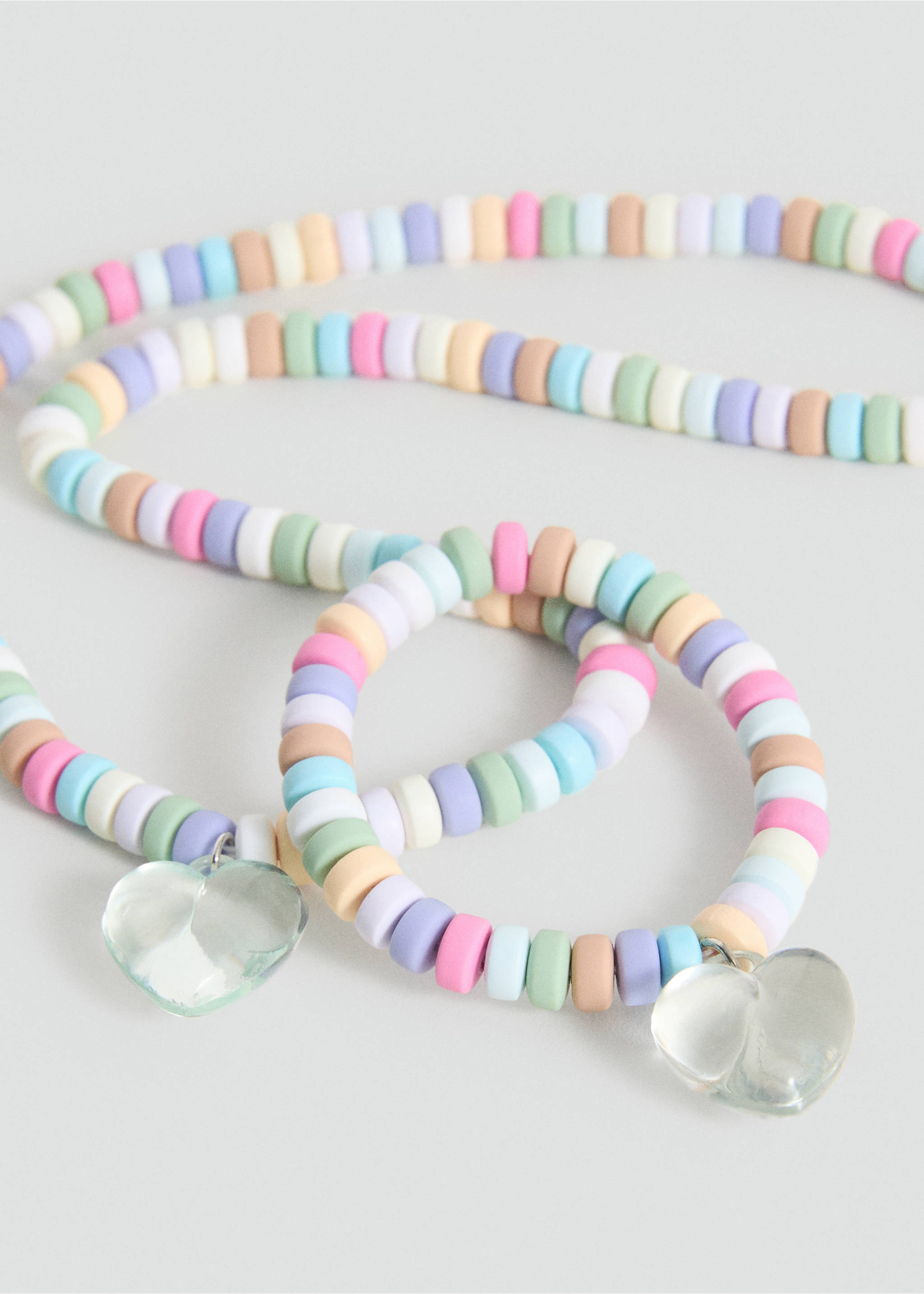 Necklaces and bracelet set - Details of the article 1, Pink. Ref: 87004798-00.