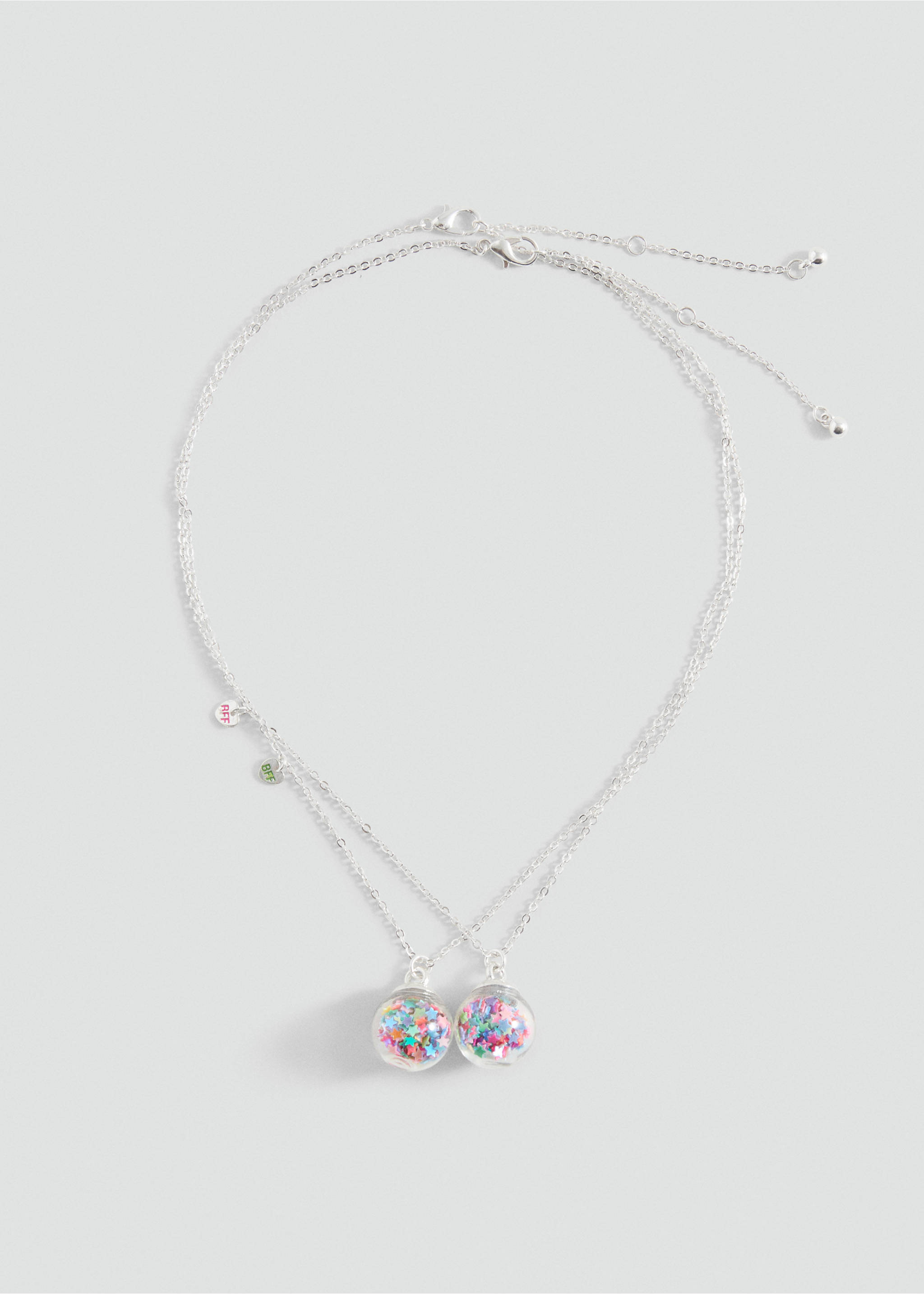 2 pack Best Friends necklace - Medium plane, Silver. Ref: 87004799-00.