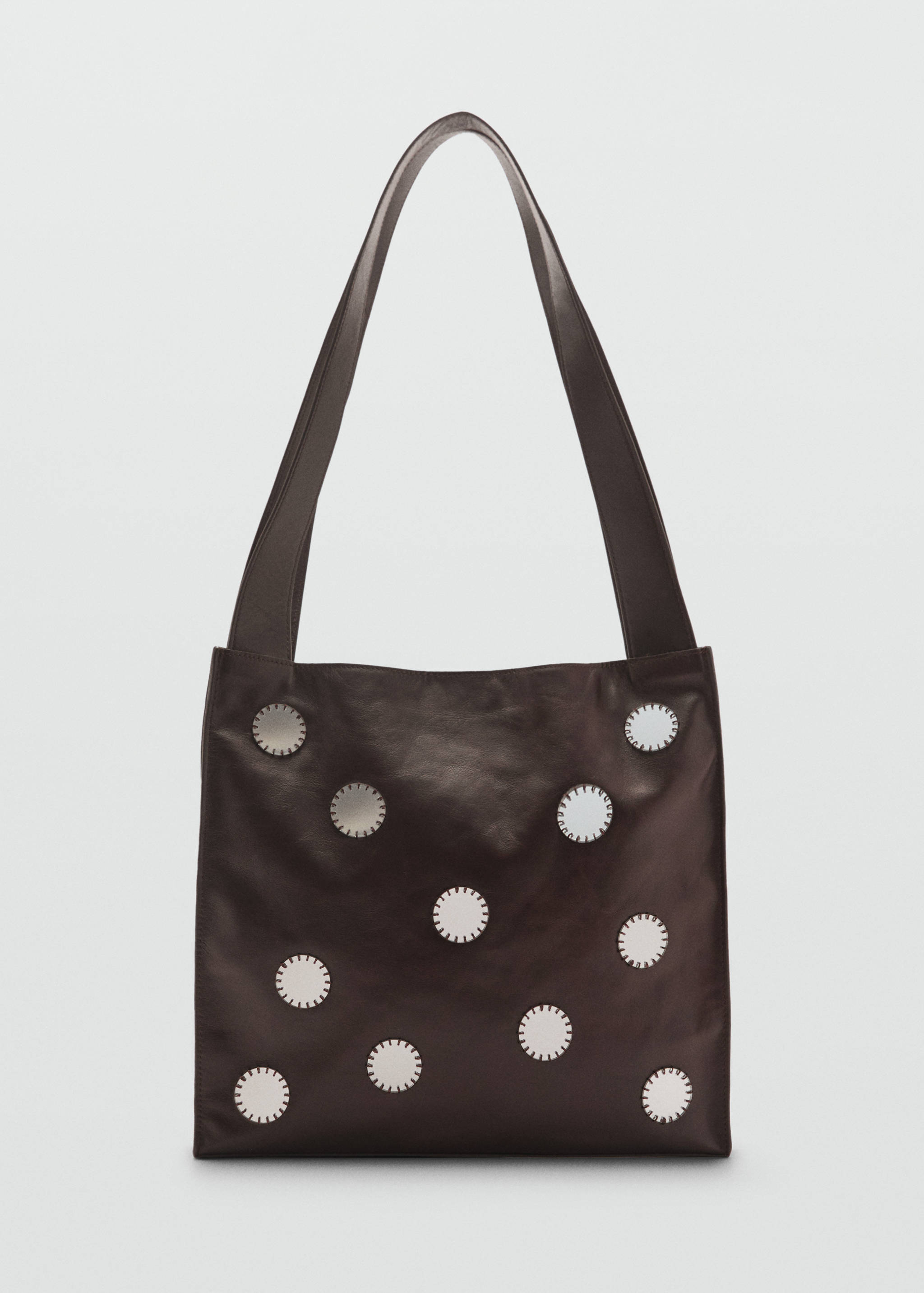 Ledertasche mit Doppelhenkel und Spiegelpailletten - Artikel ohne Model