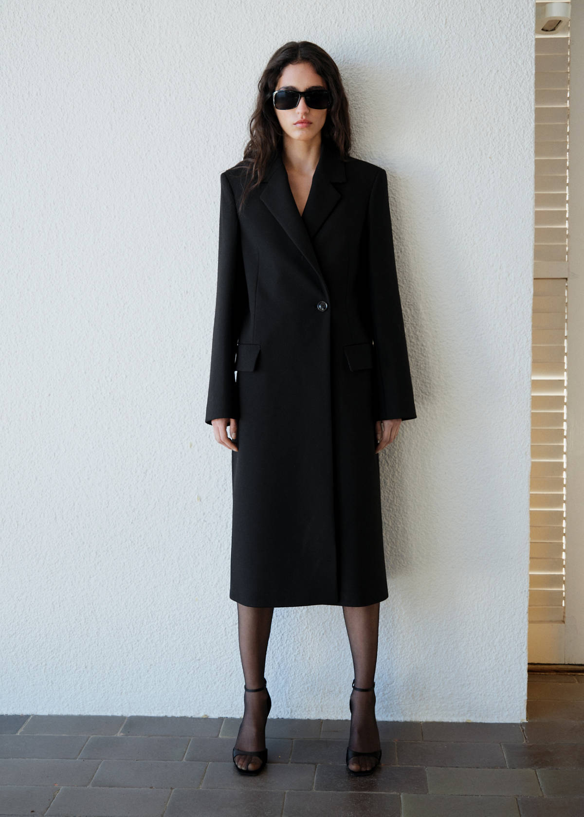 Long structured wool coat
