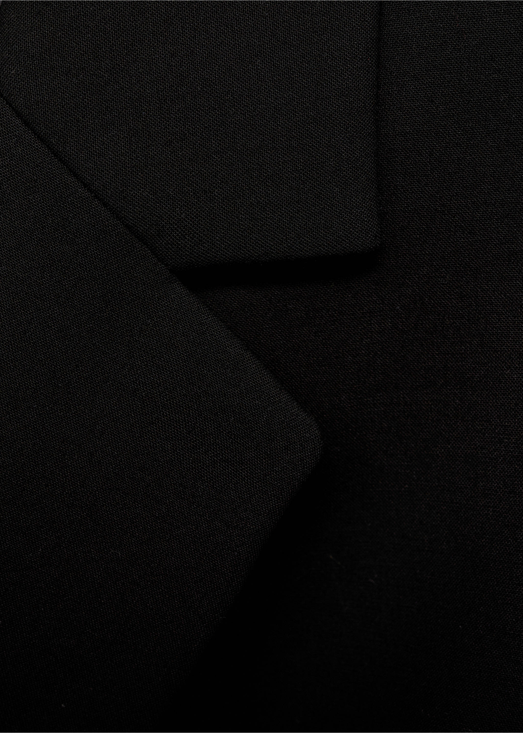 Lange gestructureerde wollen jas - Detail van het artikel 8, Zwart. Ref: 87004813-00.