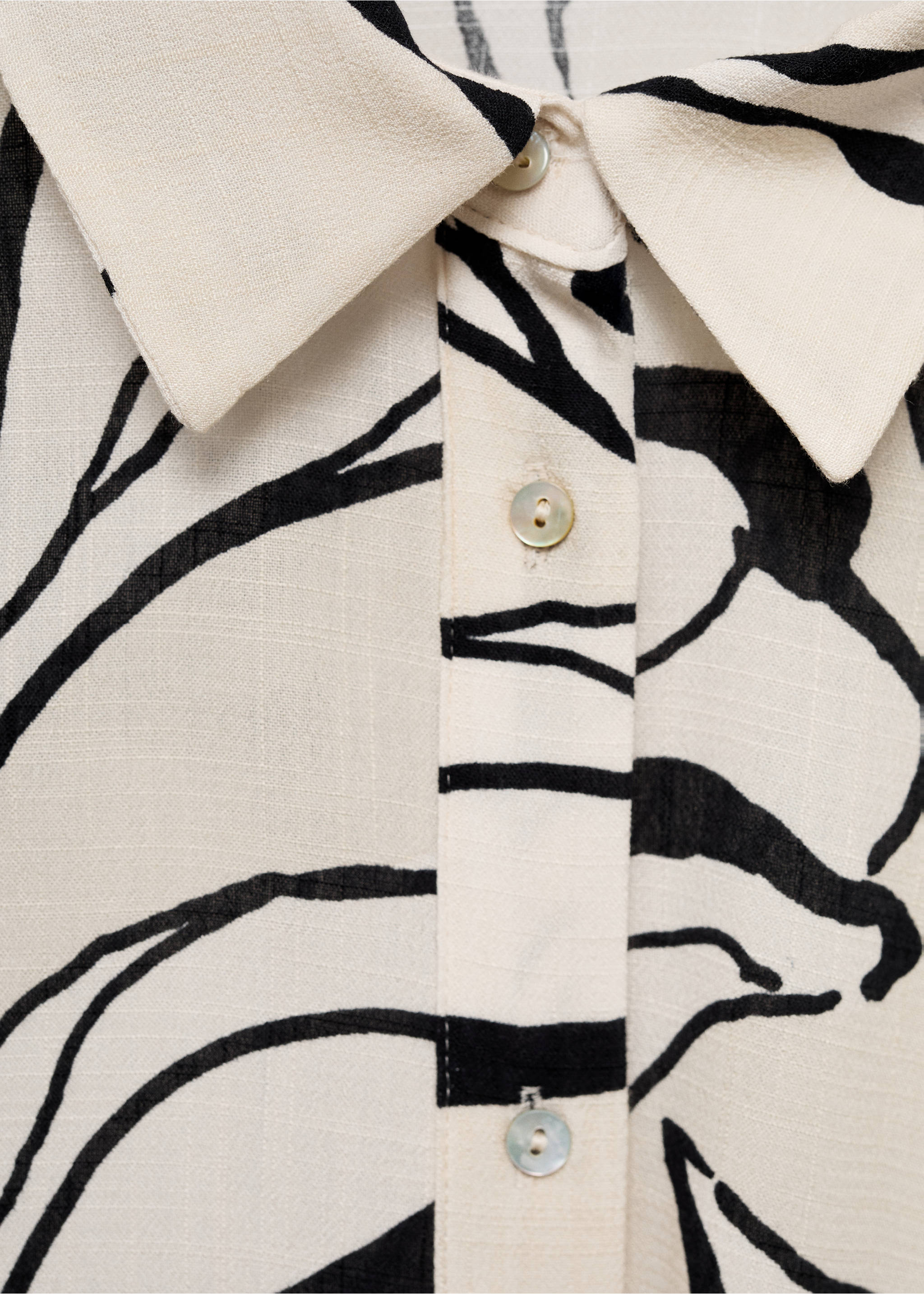 Printed dress with knot detail - Details of the article 8, Ecru. Ref: 87004814-00.