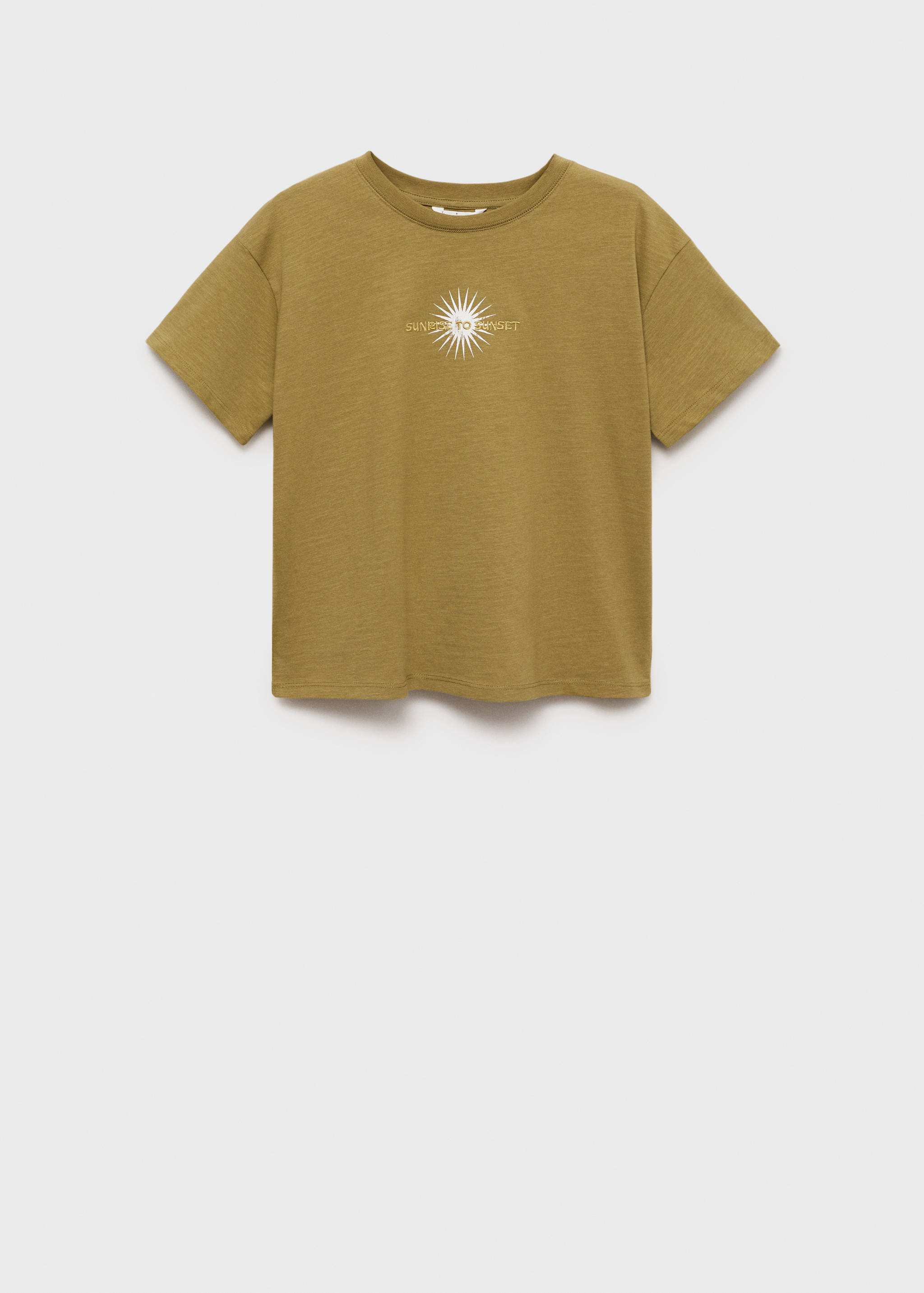 Embroidered cotton message t-shirt - Article without model