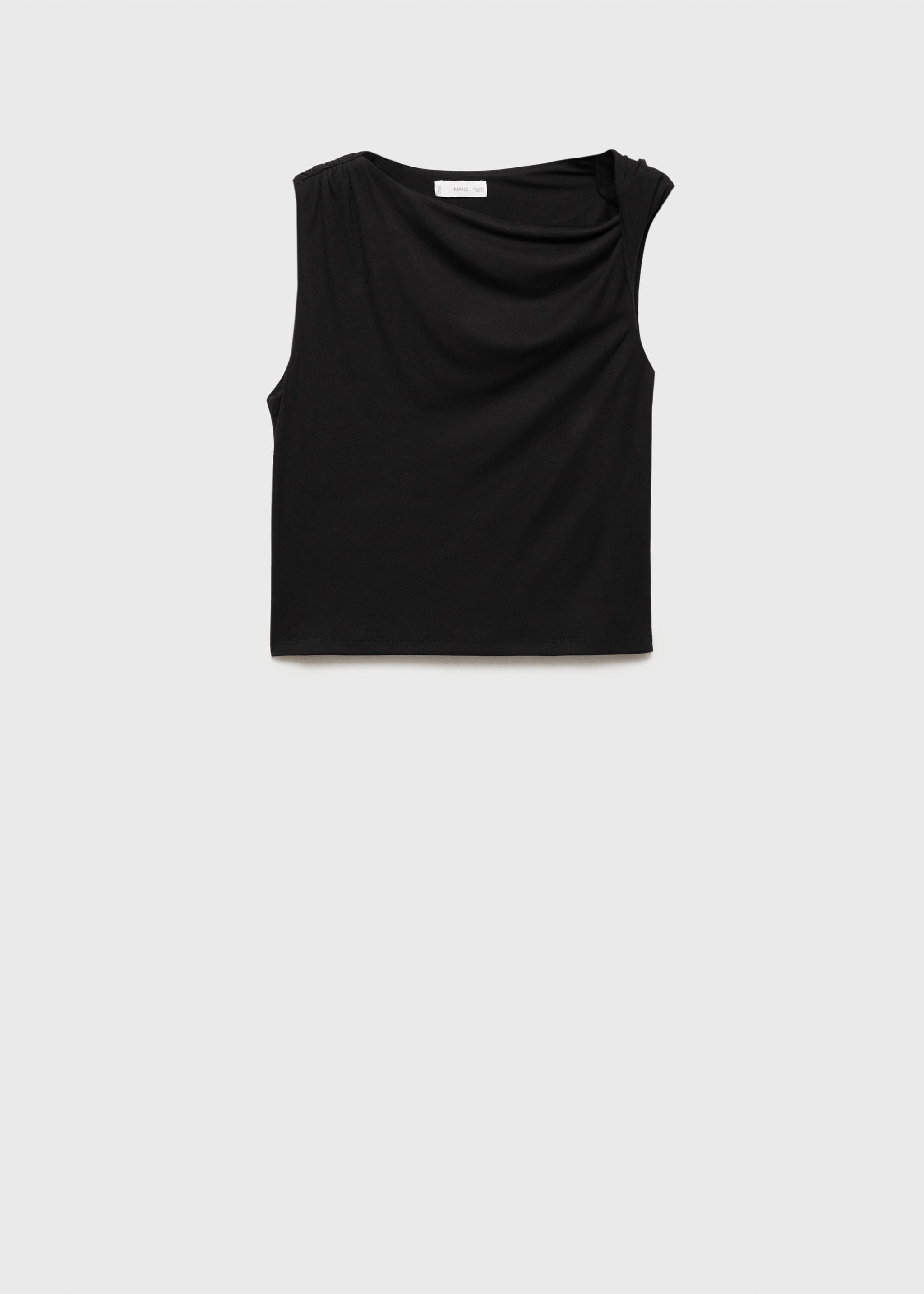 Shoulder detail T-shirt - Article without model, Black. Ref: 87005742-00.