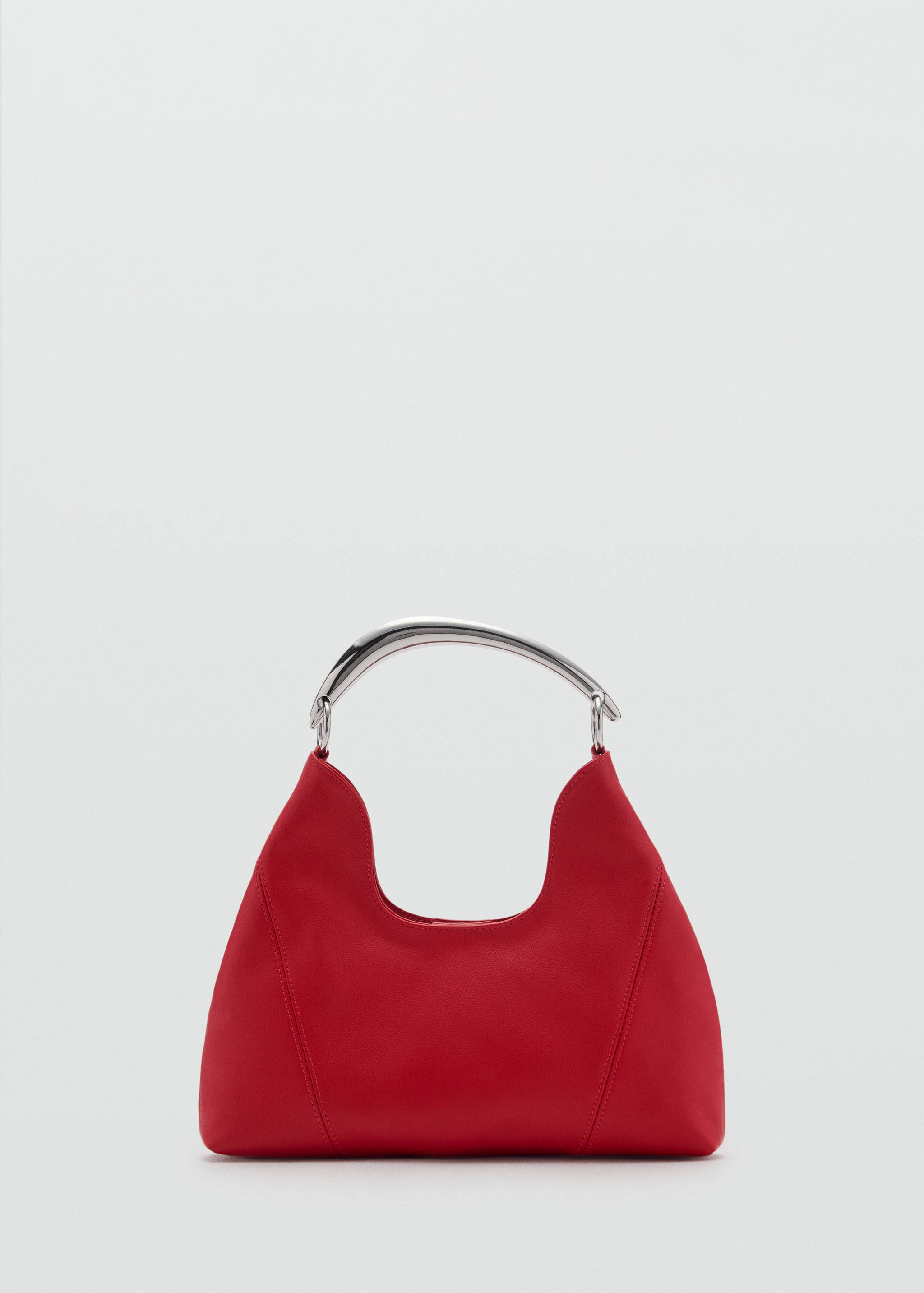 Leather shoulder bag with metal handle - Article without model