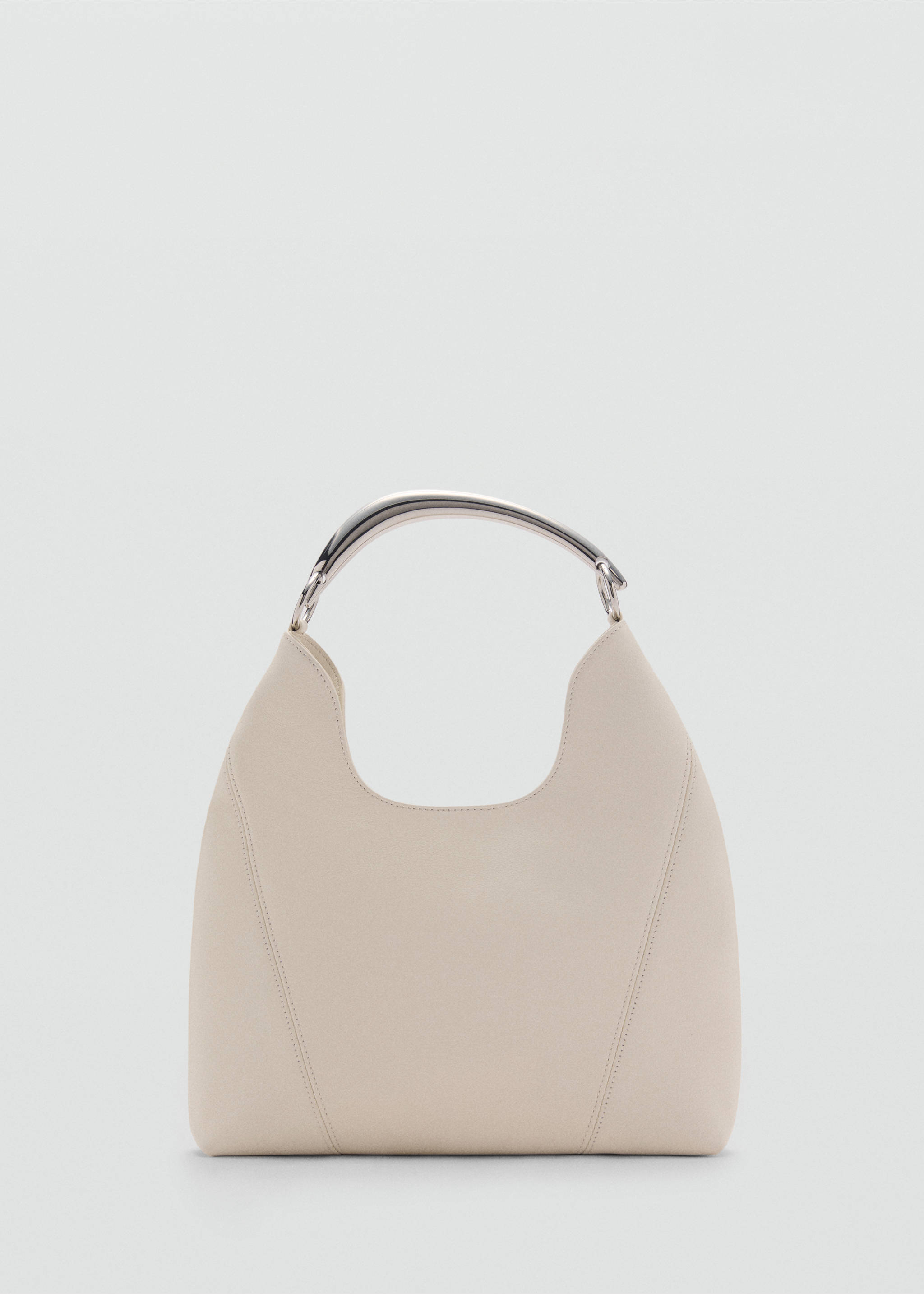 Bolso hombro piel asa metálica - Artículo sin modelo, Blanco. Ref: 87005750-00.